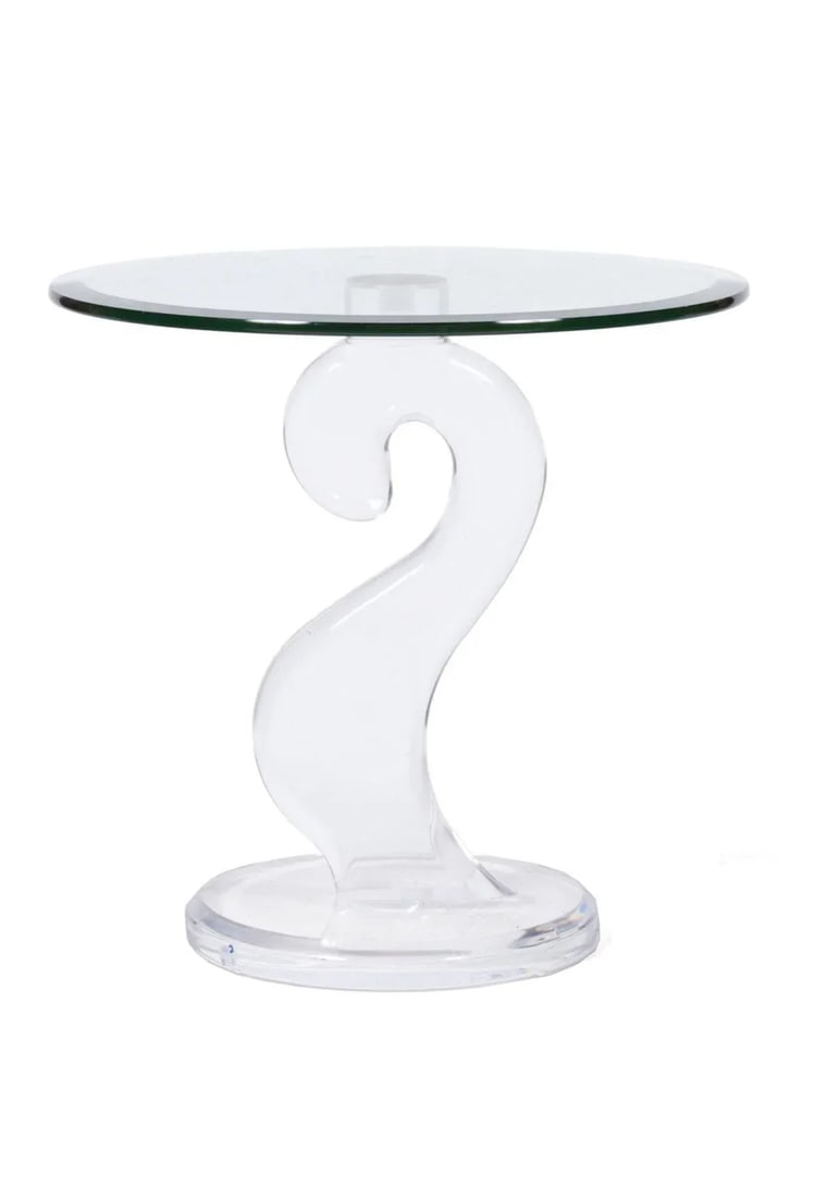 1980s Haziza Sculptural Glass Side Table - 2