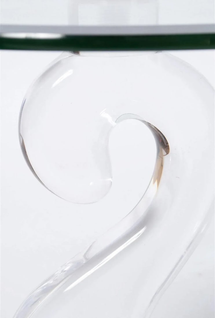 1980s Haziza Sculptural Glass Side Table - 5