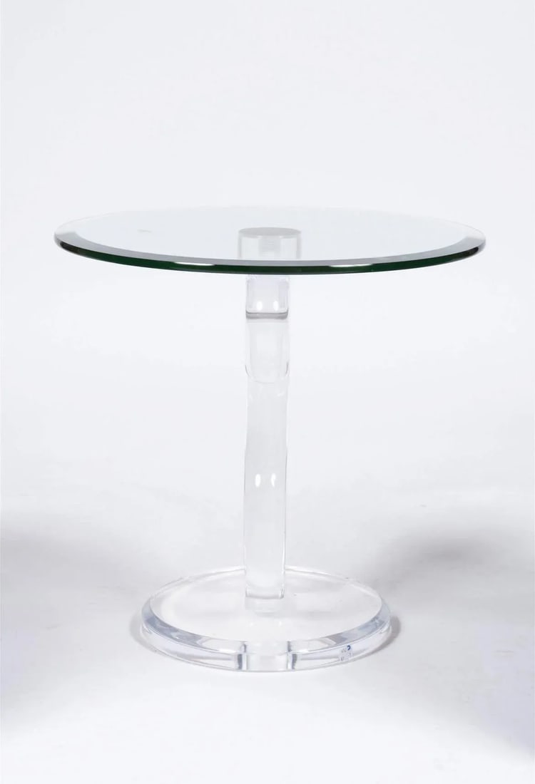 1980s Haziza Sculptural Glass Side Table - 7
