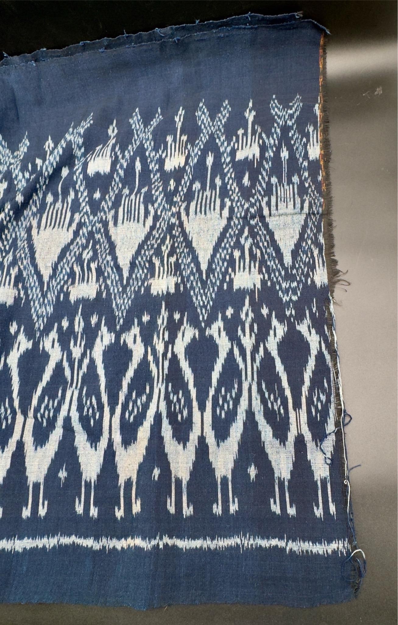 Sumba Island Indigo Indonesian Handwoven Ikat Textile - 2