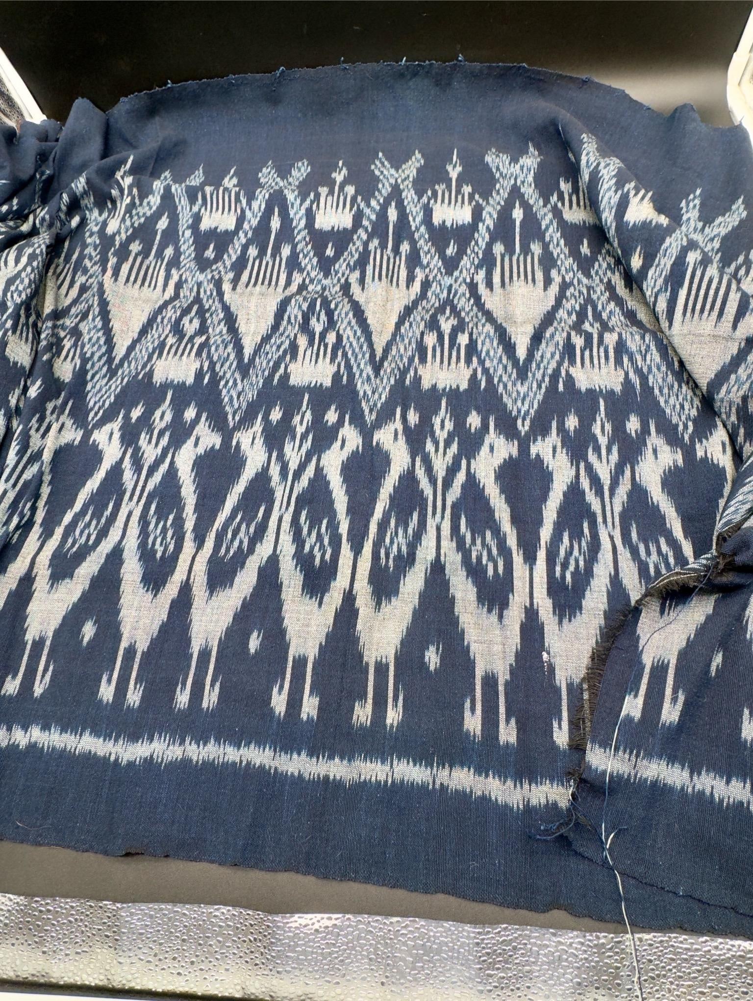 Sumba Island Indigo Indonesian Handwoven Ikat Textile - 4