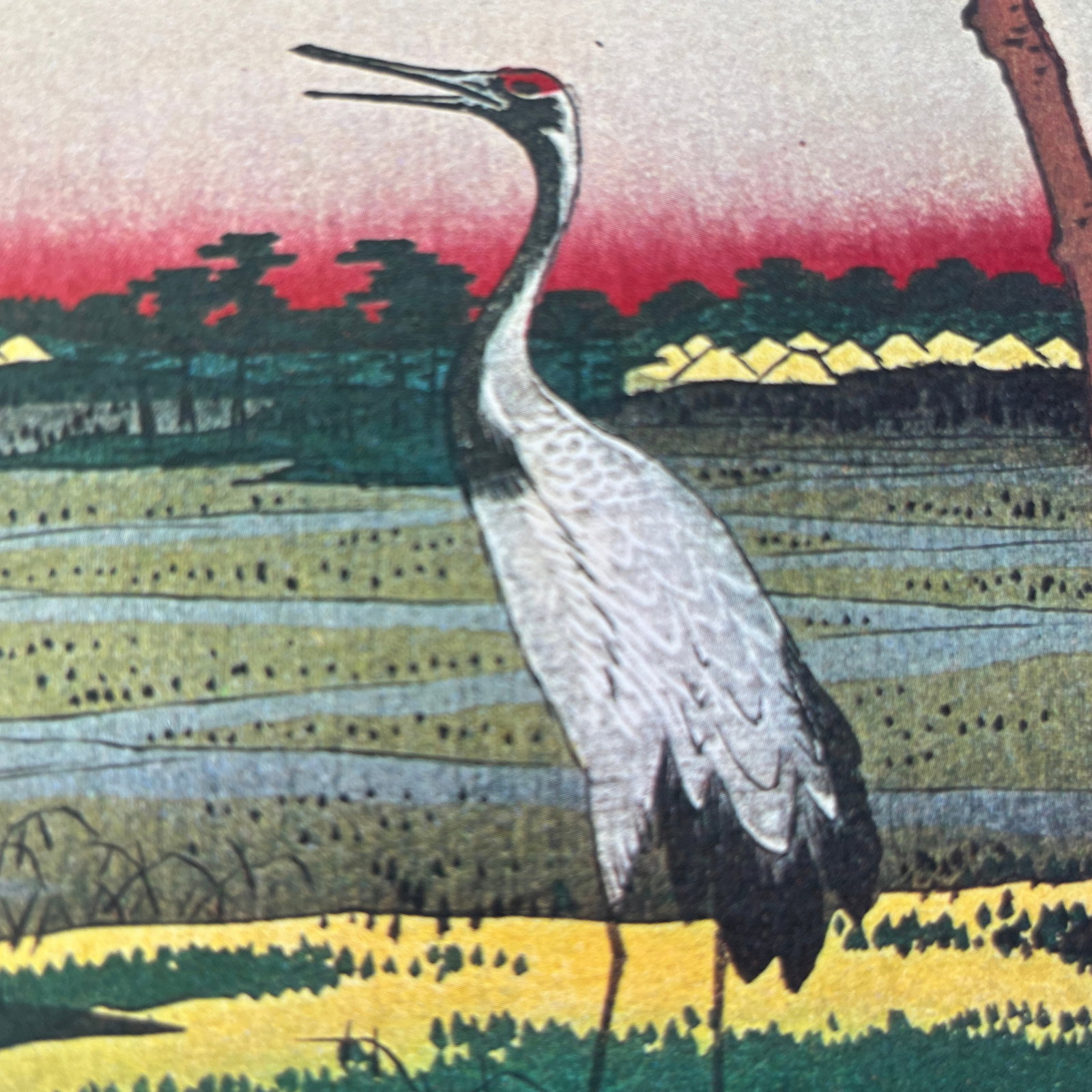Hiroshige: Minowa, Kanasugi, Mikawashima (Cranes) - Woodblock Reproduction - 5