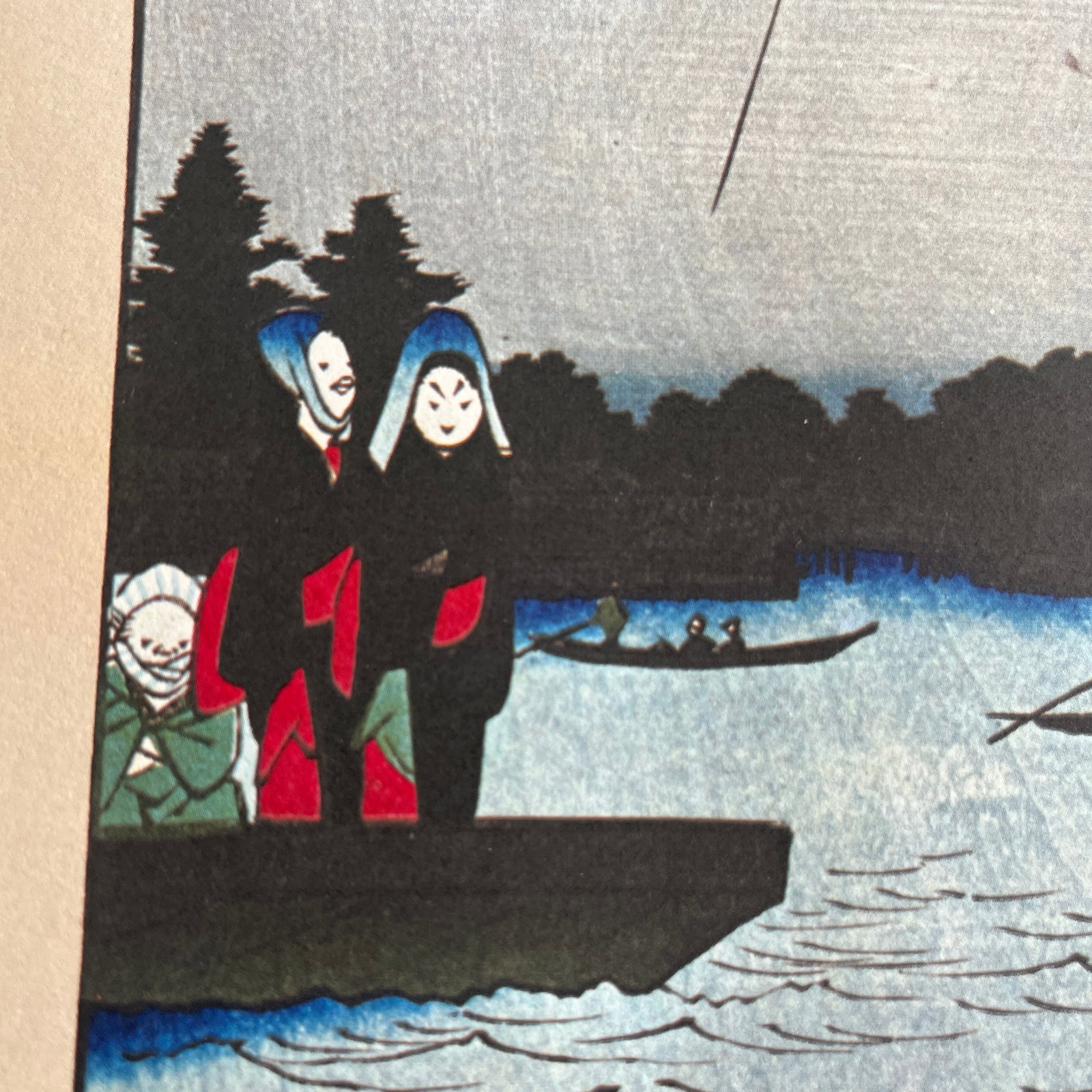 Mid 20th Century Hiroshige: Tone River, Scattering Star-Vessels - Woodblock Reproduction - 6
