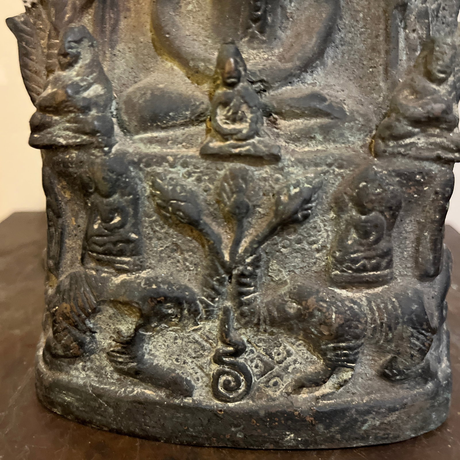 Vintage Thai Bronze Stupa Shrine With 1,000 Buddha Motif - 3