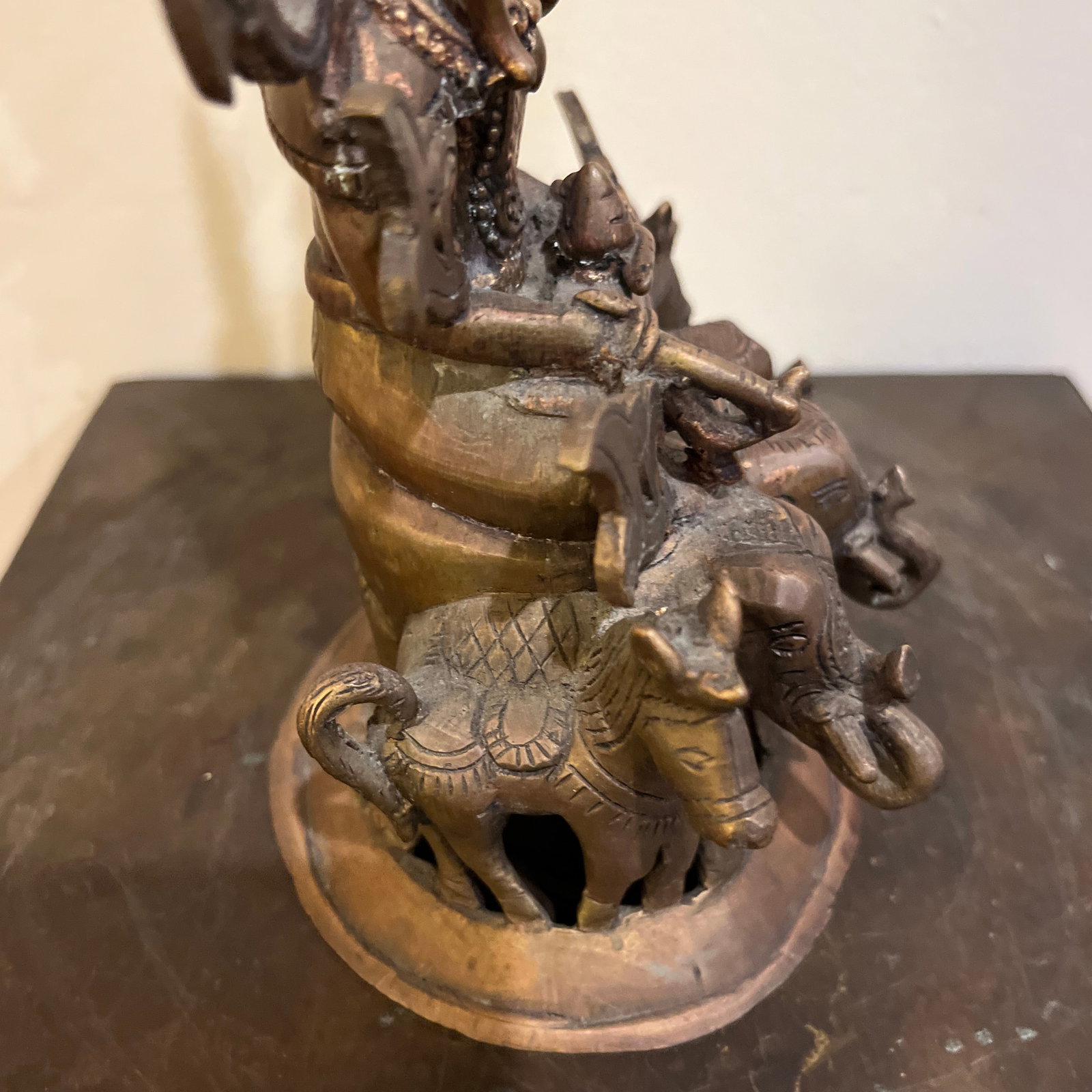 Mid 20th Century Indian Dhokra Bronze Surya Sun God Sculpture - 10
