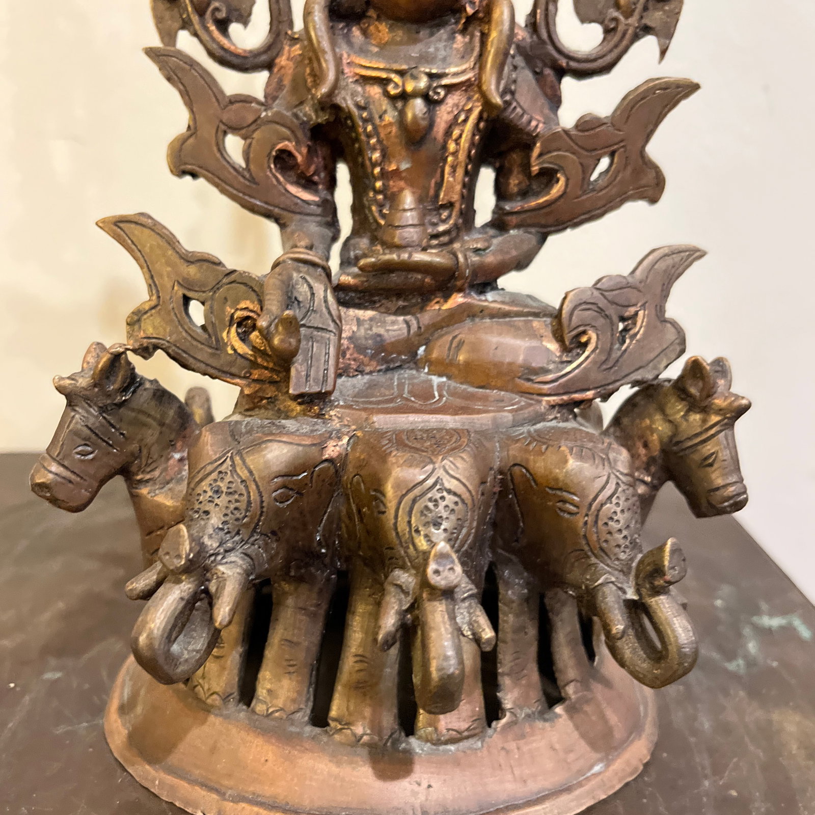 Mid 20th Century Indian Dhokra Bronze Surya Sun God Sculpture - 3
