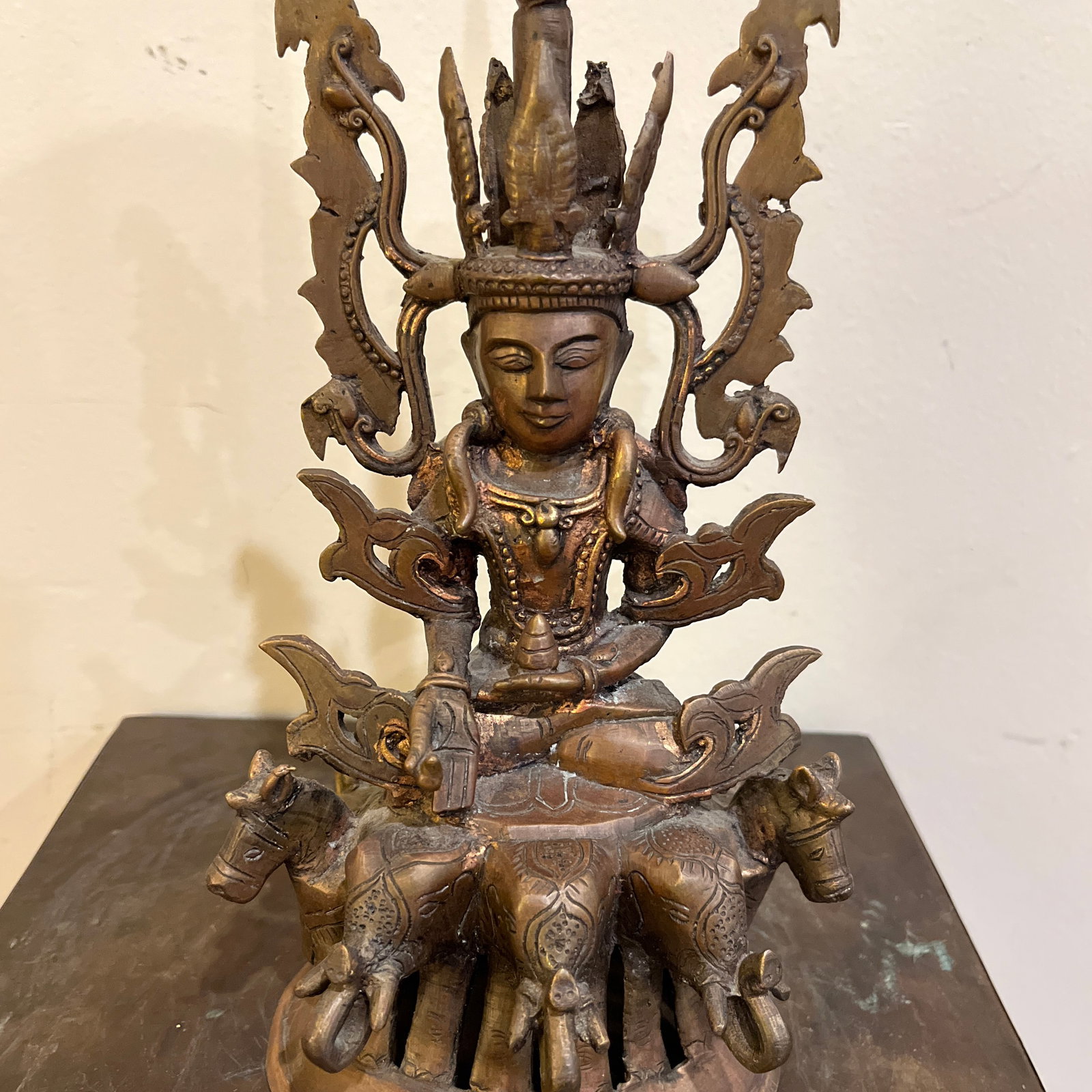 Mid 20th Century Indian Dhokra Bronze Surya Sun God Sculpture - 4
