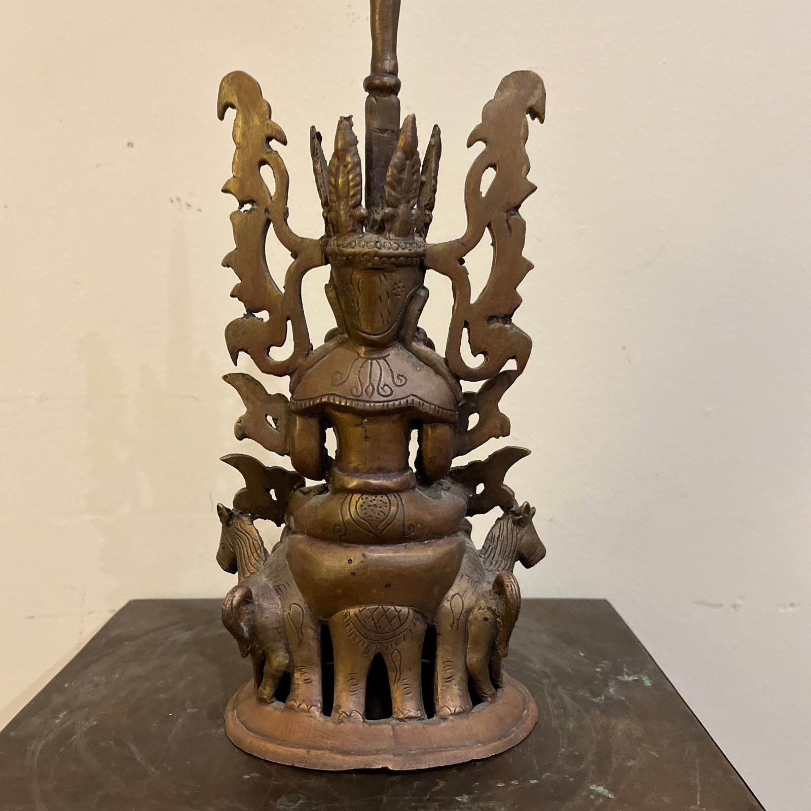 Mid 20th Century Indian Dhokra Bronze Surya Sun God Sculpture - 6