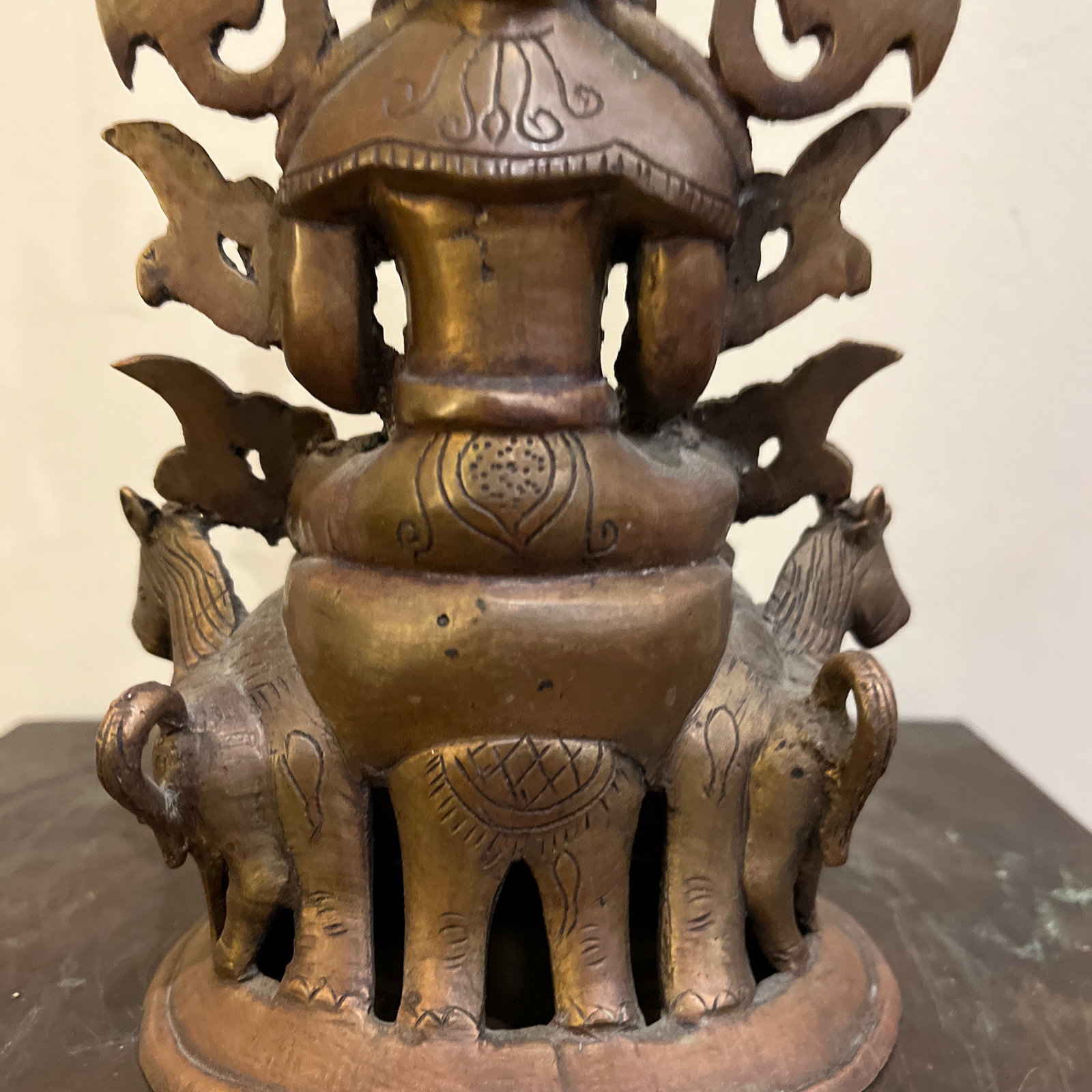 Mid 20th Century Indian Dhokra Bronze Surya Sun God Sculpture - 7