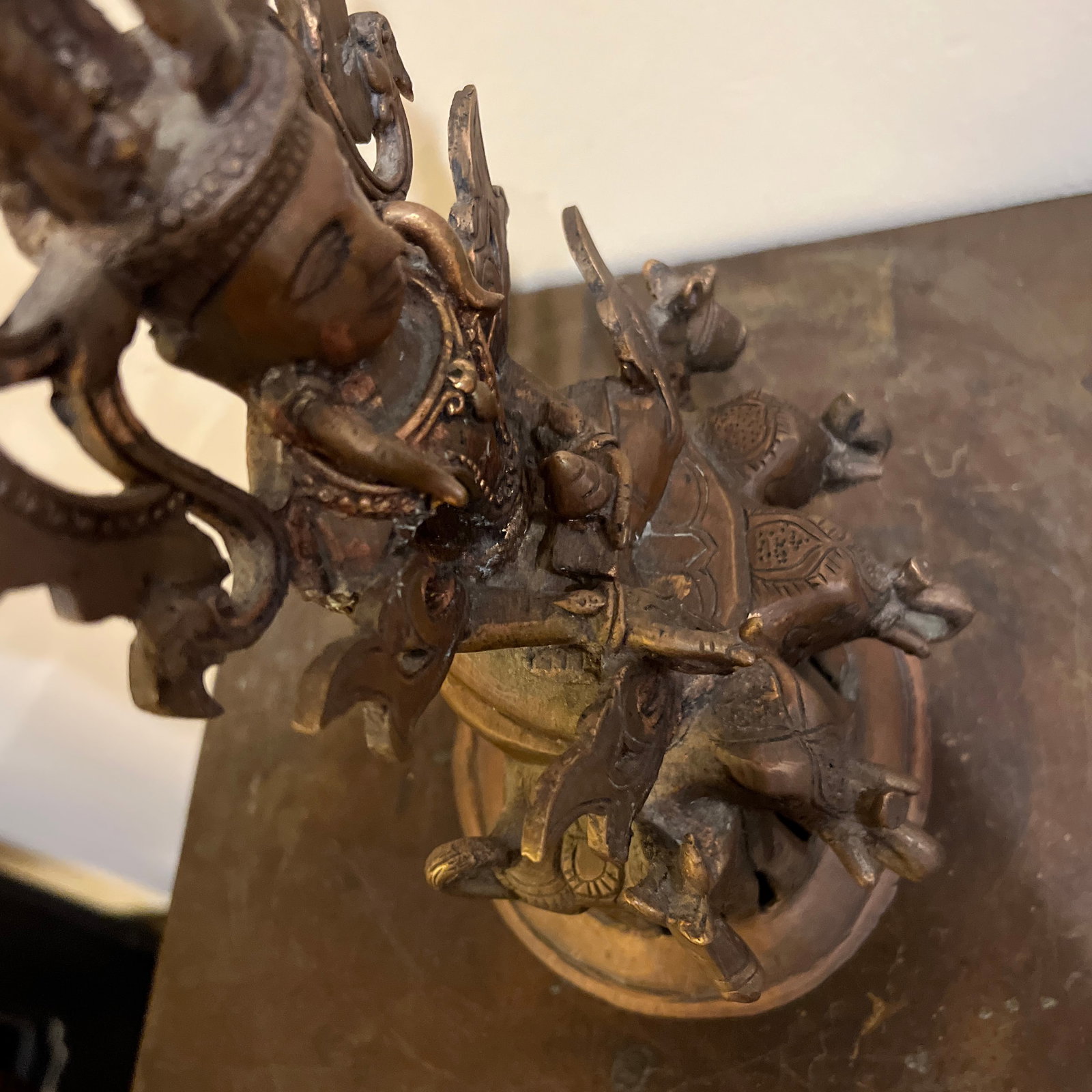 Mid 20th Century Indian Dhokra Bronze Surya Sun God Sculpture - 9