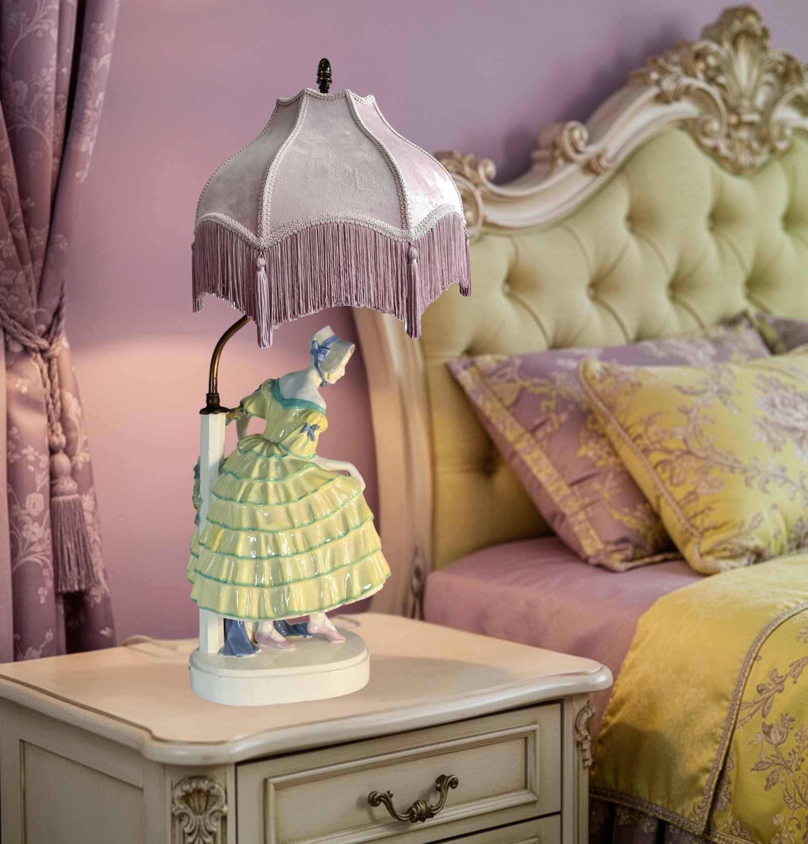 Antique Keramos Figural Porcelain Lamp by Padany - 10