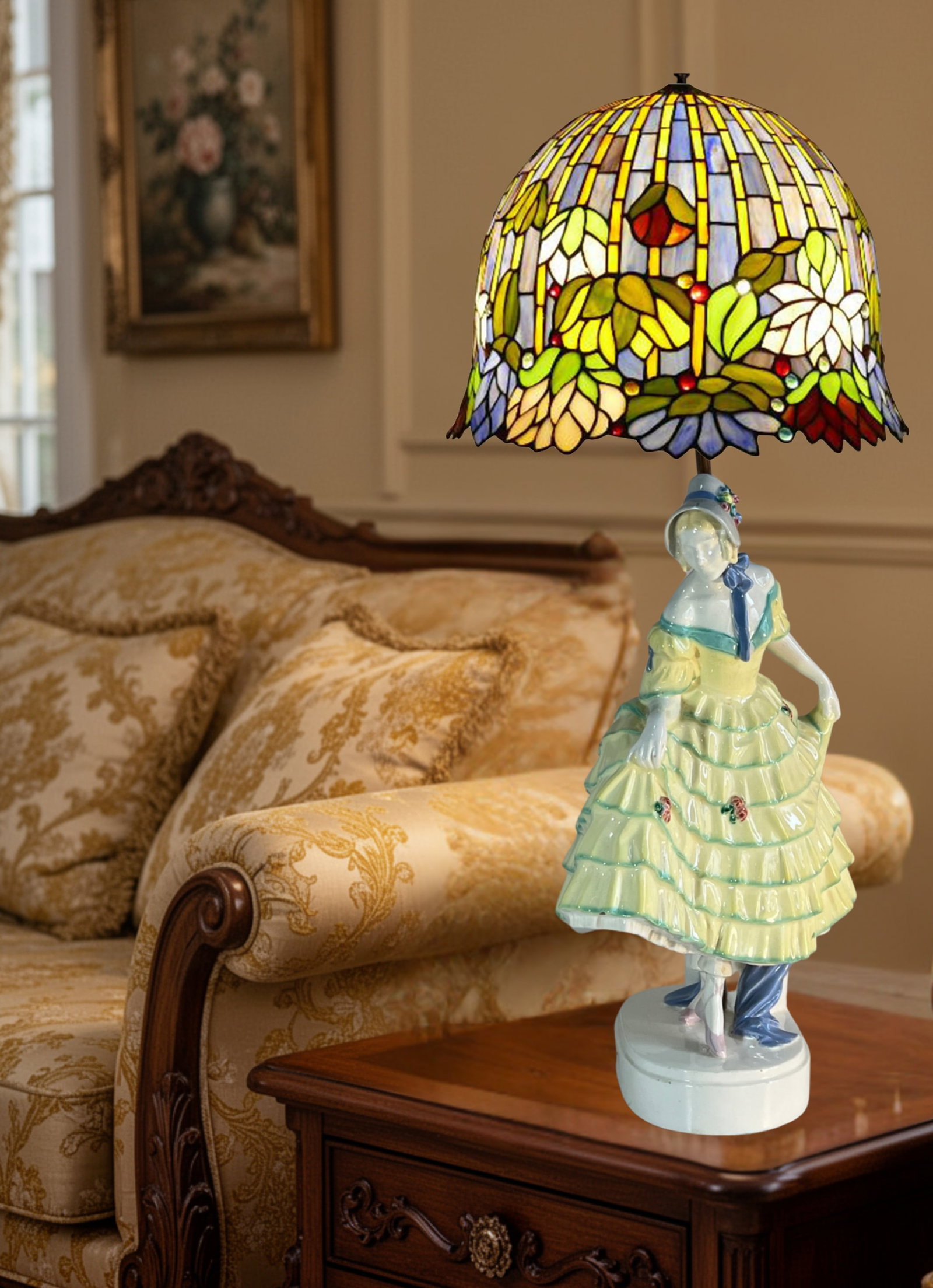 Antique Keramos Figural Porcelain Lamp by Padany - 12