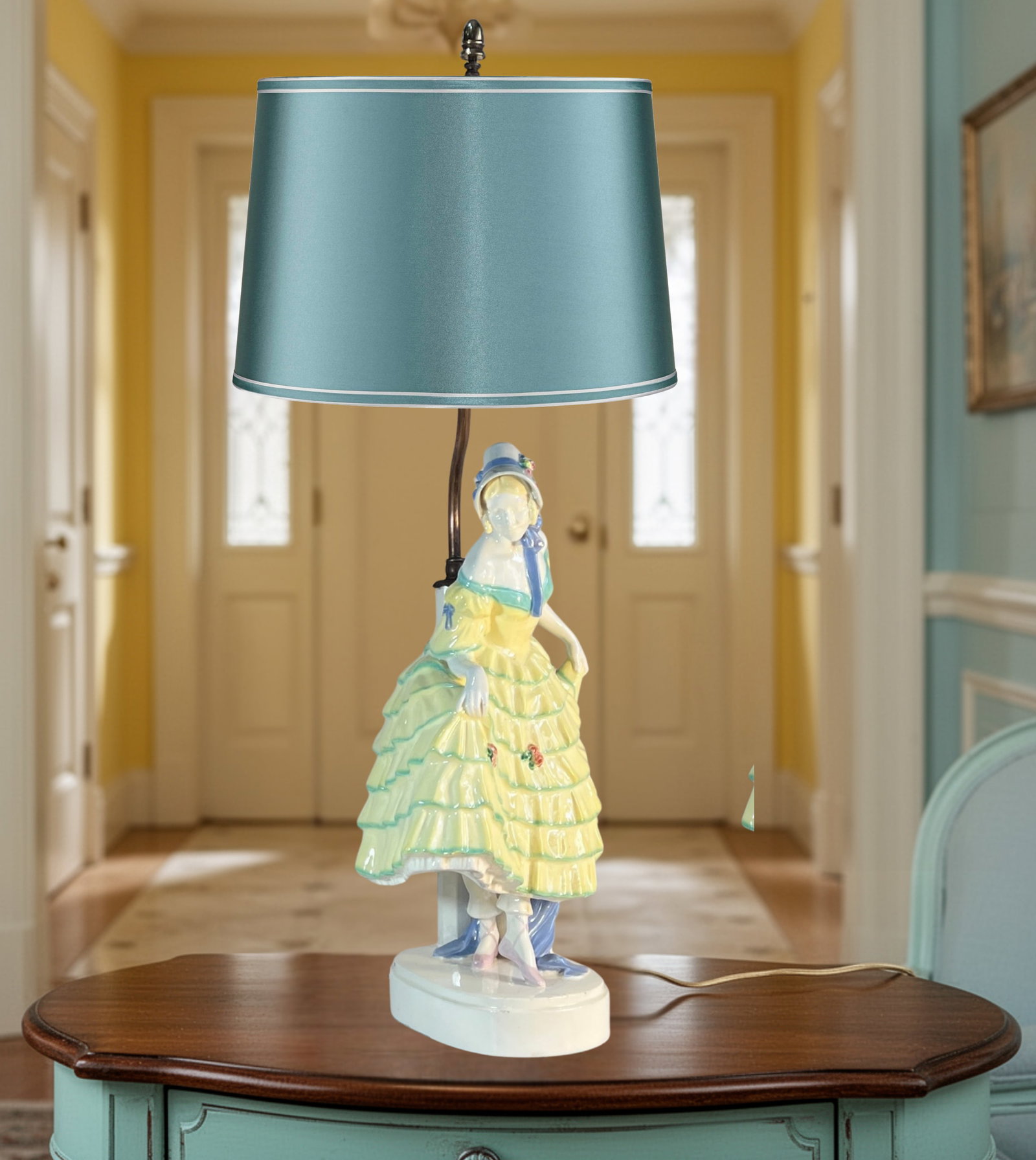 Antique Keramos Figural Porcelain Lamp by Padany - 14