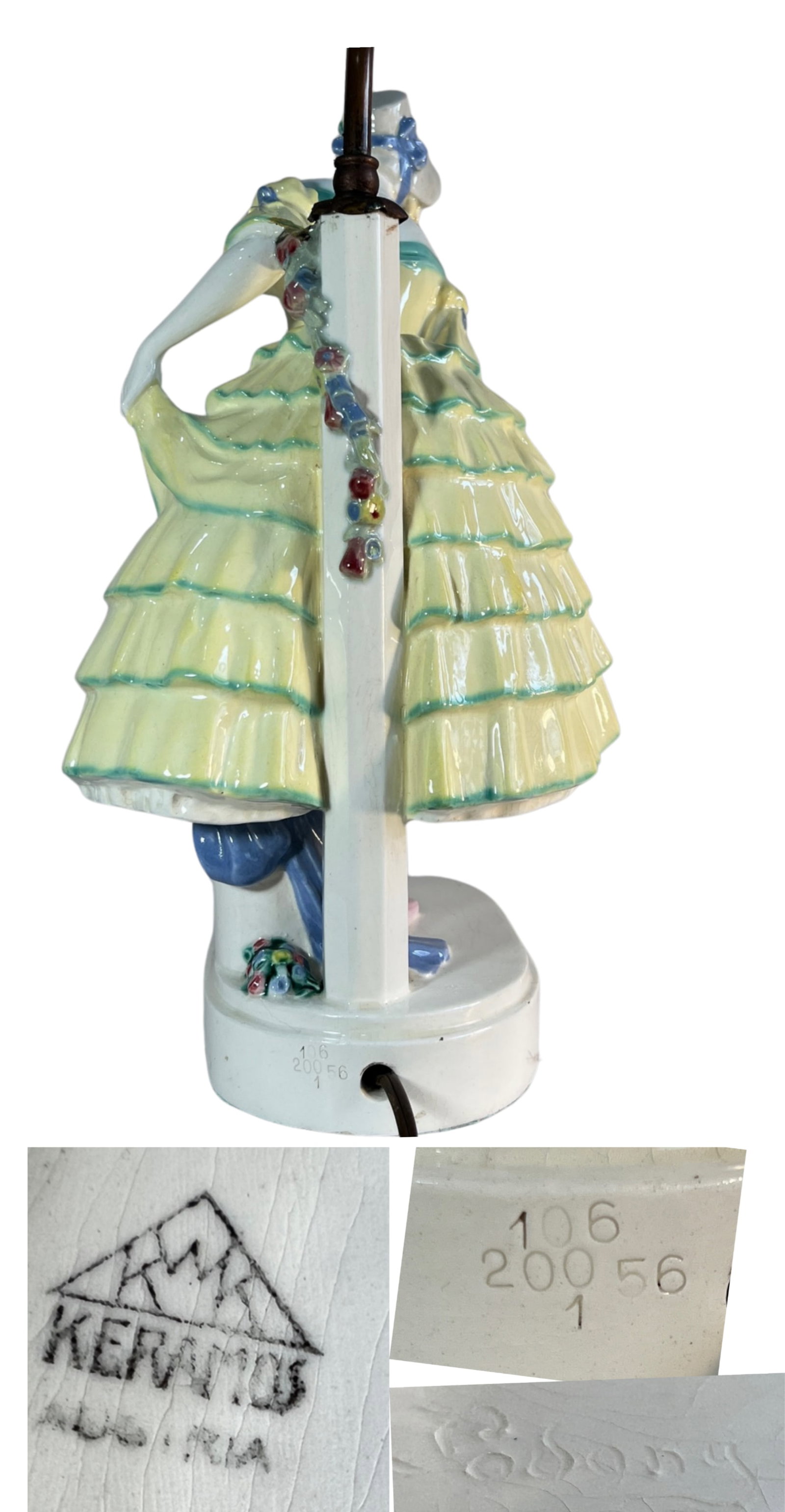 Antique Keramos Figural Porcelain Lamp by Padany - 18
