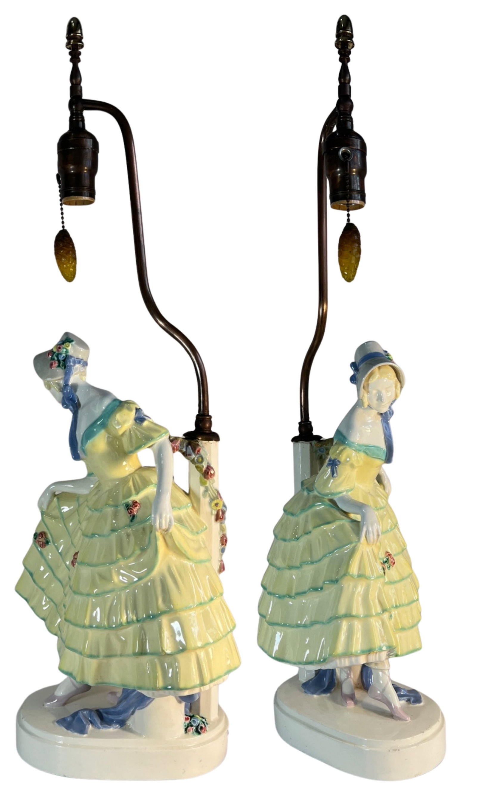 Antique Keramos Figural Porcelain Lamp by Padany - 4