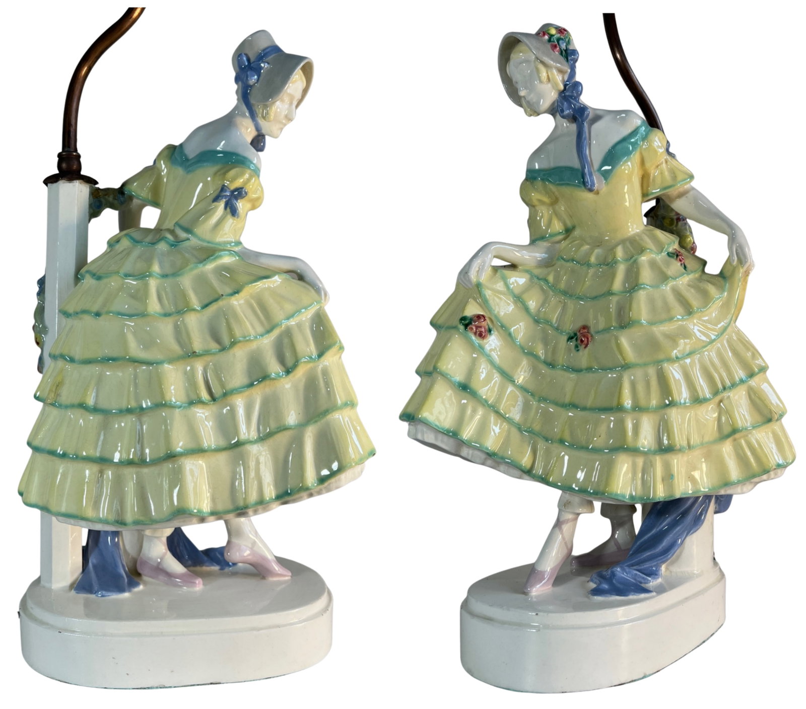 Antique Keramos Figural Porcelain Lamp by Padany - 5