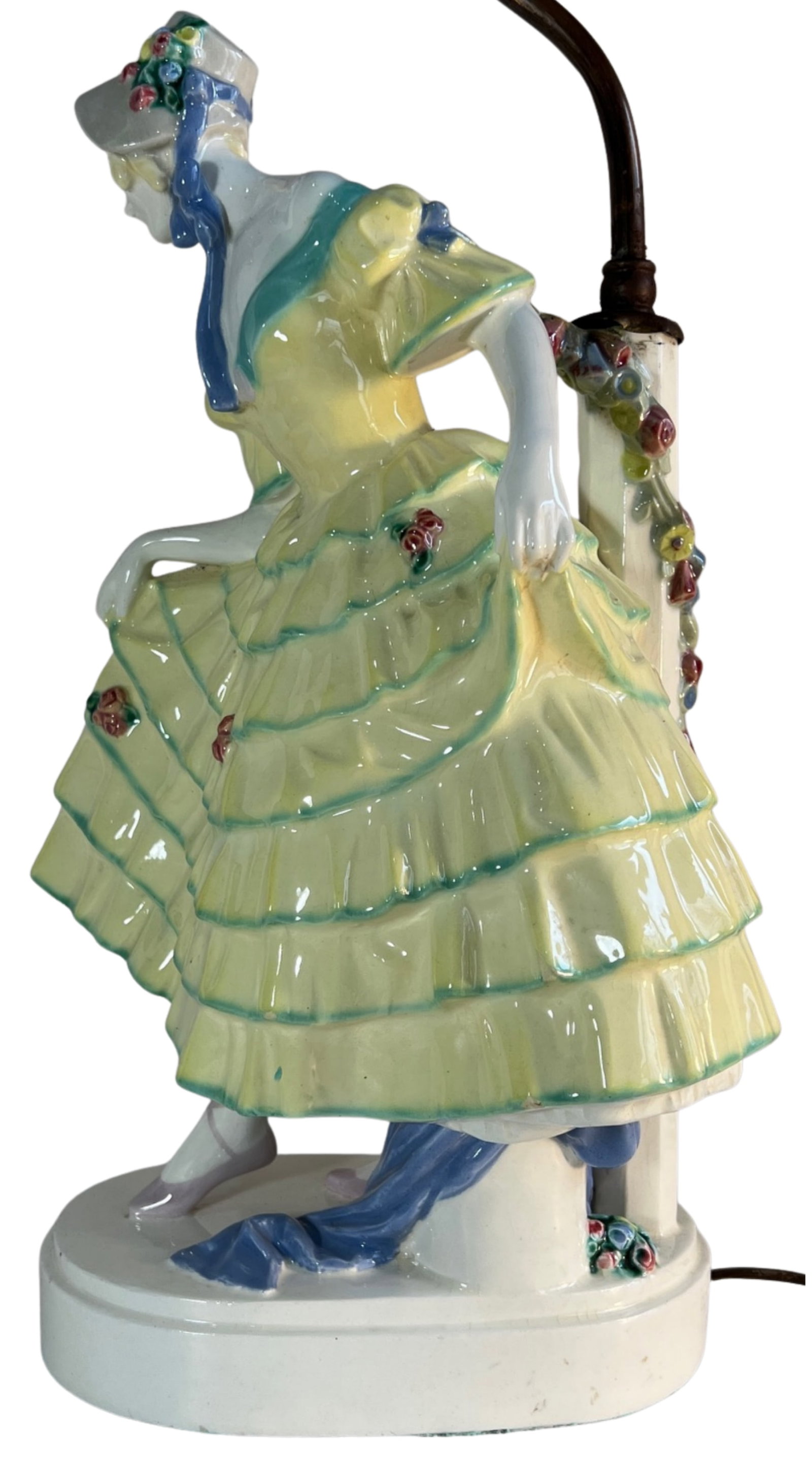 Antique Keramos Figural Porcelain Lamp by Padany - 9