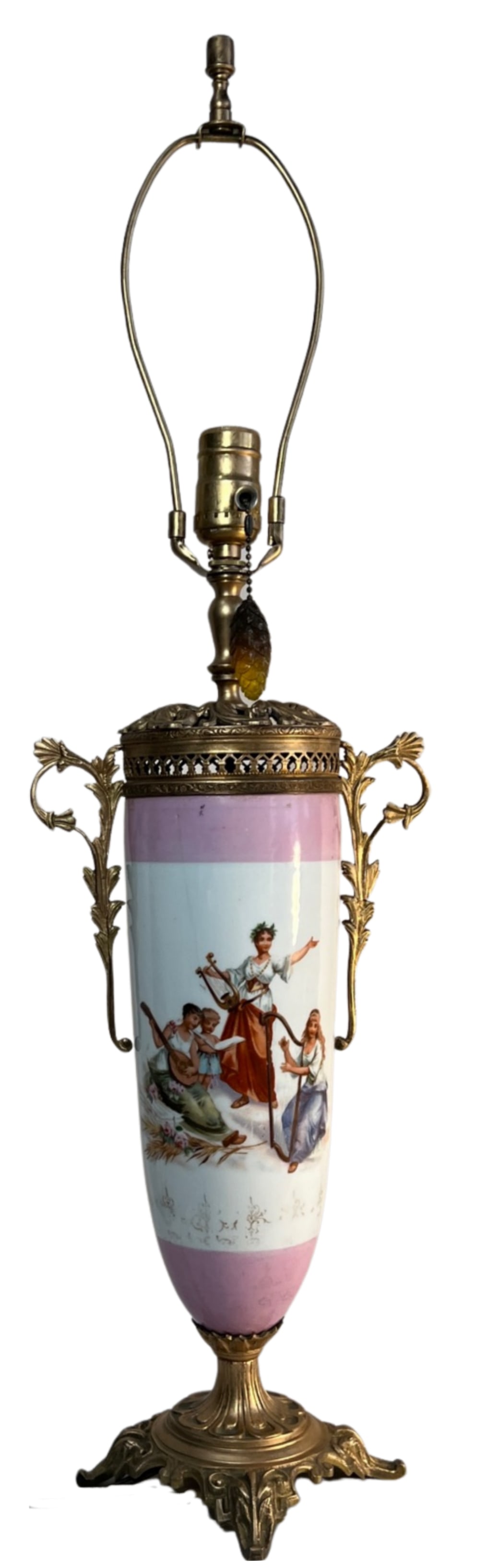 Antique Carlsbad Ormolu Porcelain Urn Table Lamp Signed Carl Larsen - 7