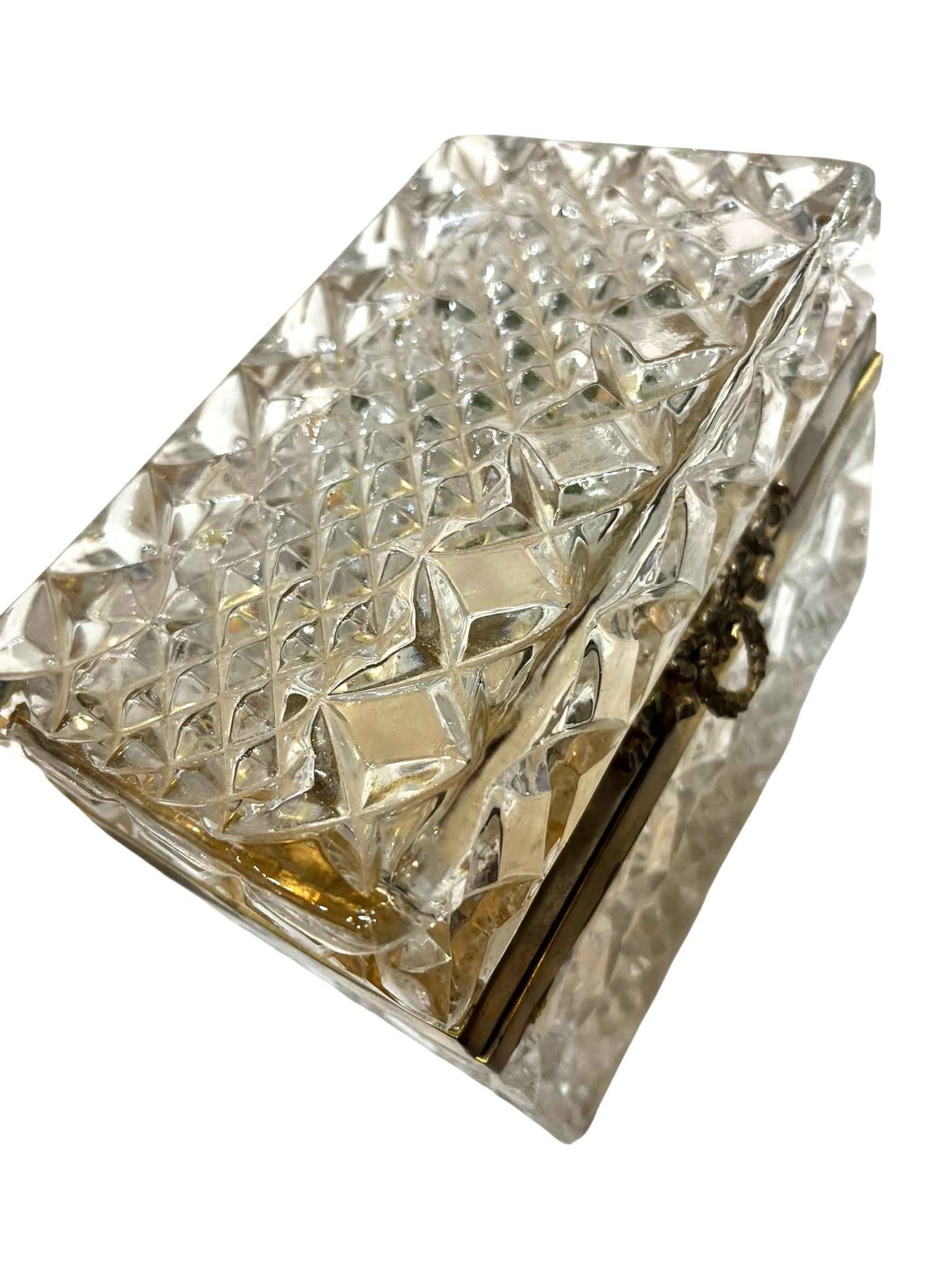 Antique French Cut Crystal Box With Bronze Mounts - 4