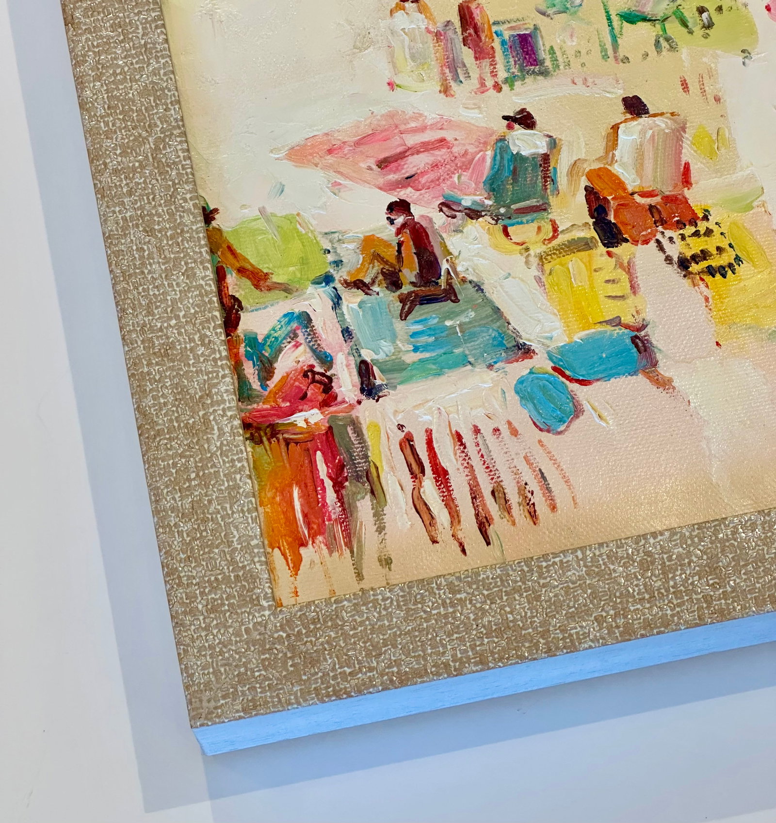 Beach Scene in Pastels, Original Painting Framed by Tailroy - 5