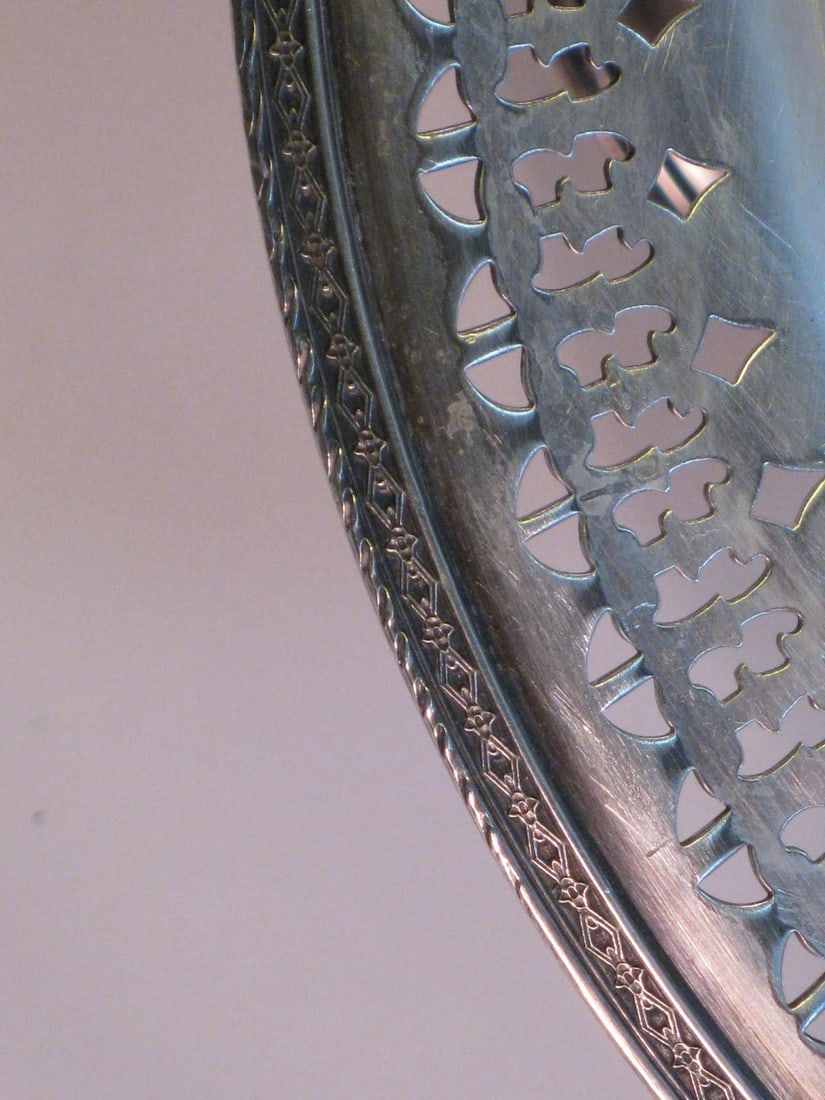 Bowl Footed WILCOX Silverplate Hand-Engraved Scrolls Silver 1850-1899 Bowls - 15