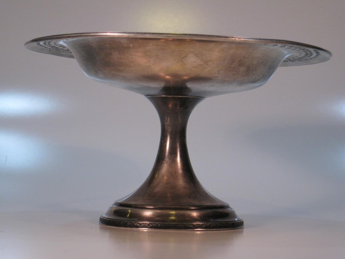 Bowl Footed WILCOX Silverplate Hand-Engraved Scrolls Silver 1850-1899 Bowls - 2