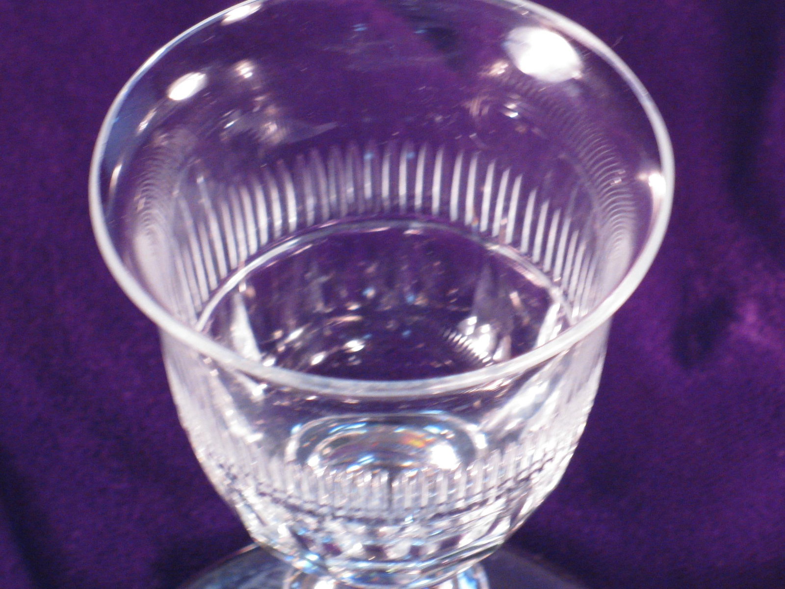 Antique Clear Stemmed Wine Glass, Handmade Mouth Blown & Cut Fluting & Panels 1820-60's - 2