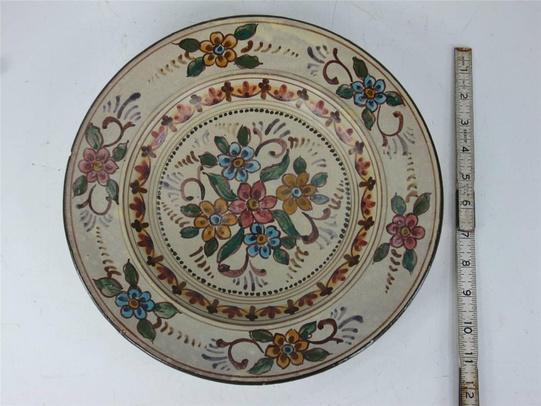 Mid 20th Century Platter 12" Earthenware Hand Painted from Portugal Signed - Rustica Lisboa - 10