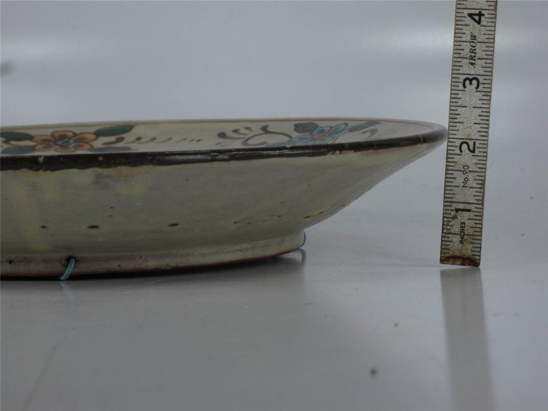 Mid 20th Century Platter 12" Earthenware Hand Painted from Portugal Signed - Rustica Lisboa - 11