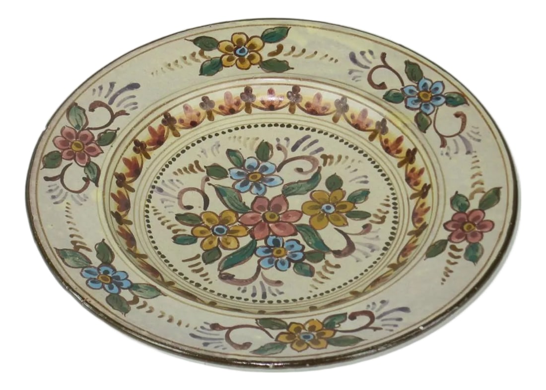 Mid 20th Century Platter 12" Earthenware Hand Painted from Portugal Signed - Rustica Lisboa (1 of 12)