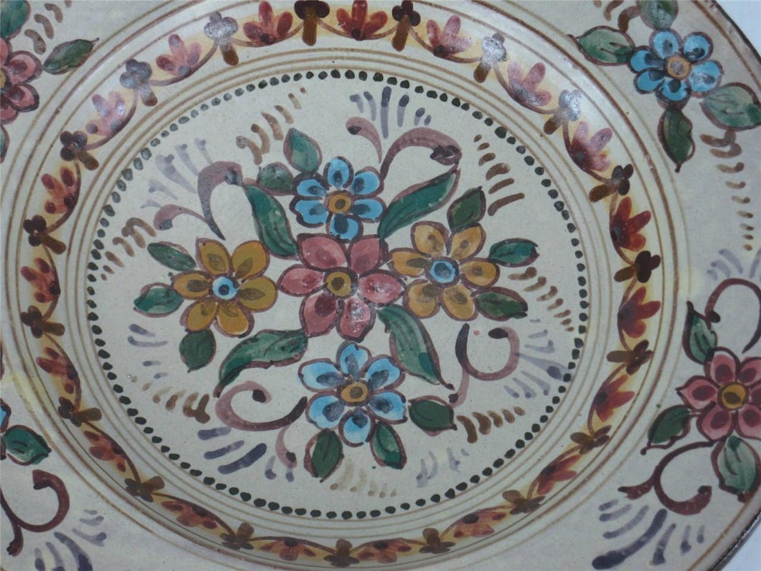 Mid 20th Century Platter 12" Earthenware Hand Painted from Portugal Signed - Rustica Lisboa - 5