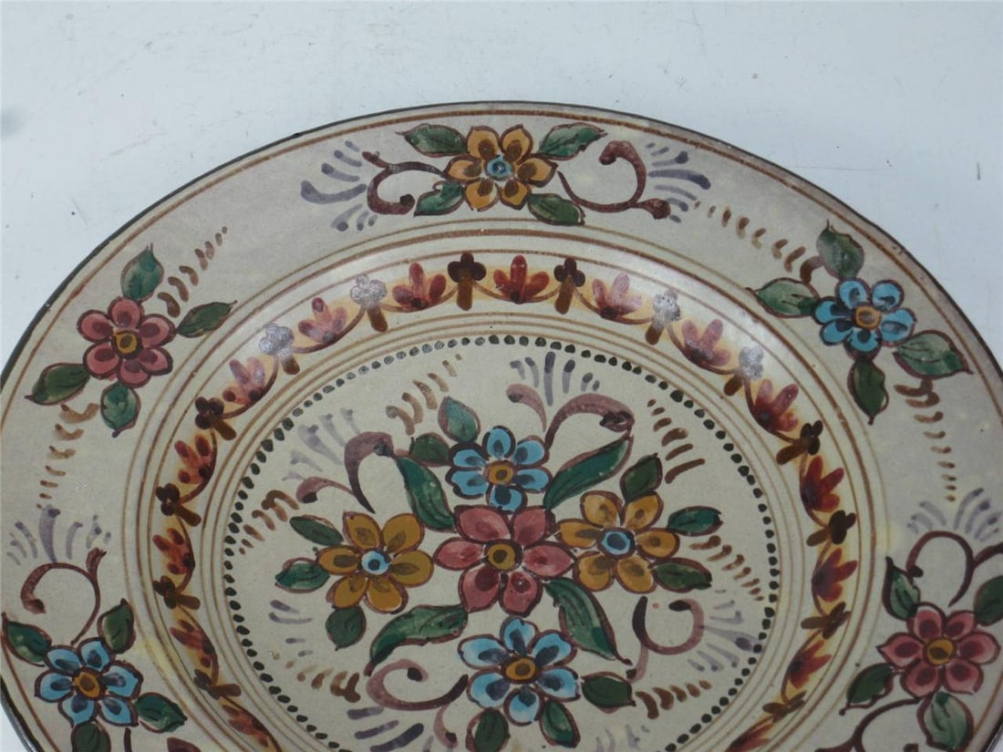 Mid 20th Century Platter 12" Earthenware Hand Painted from Portugal Signed - Rustica Lisboa - 6