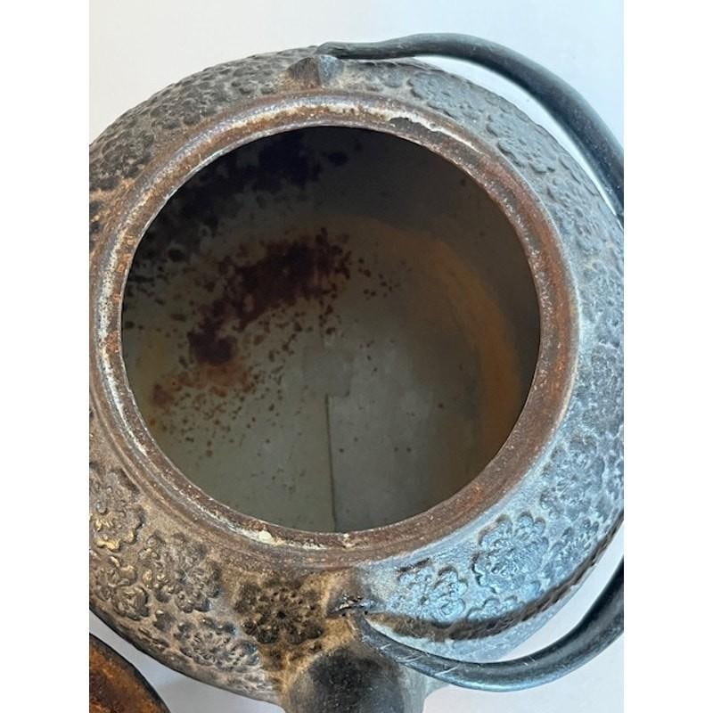 Mid 20th Century Signed Japanese Cast Iron Floral Teapot - Ueda ZÅ - 4