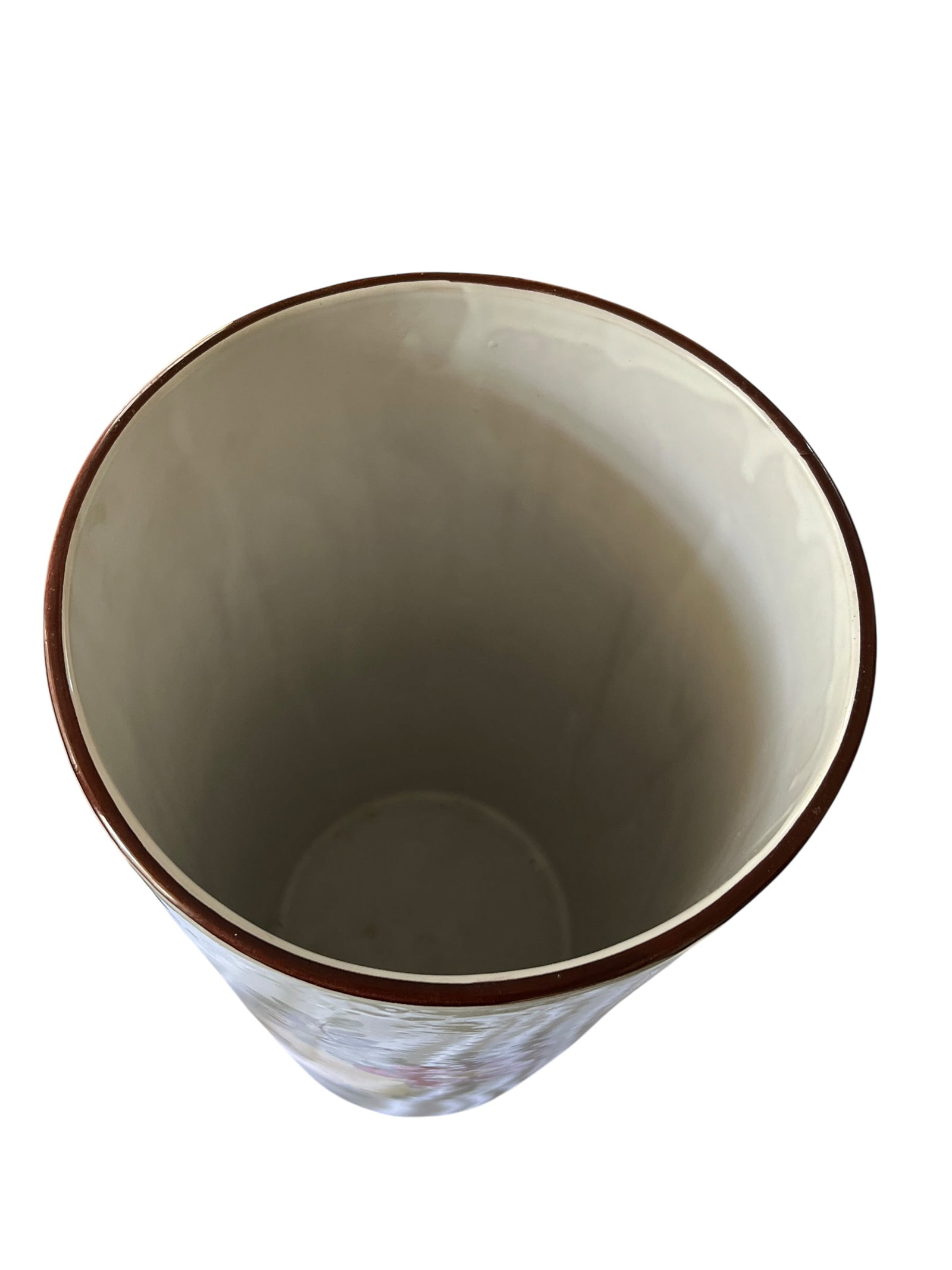 Vintage Italian Hand-Painted Ceramic, Umbrella Stand / Floor Vase in the Deruta / Faenza Tradition ( - 10