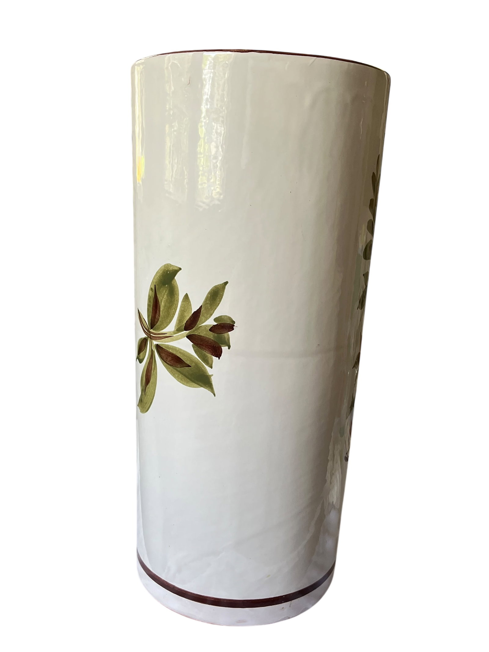 Vintage Italian Hand-Painted Ceramic, Umbrella Stand / Floor Vase in the Deruta / Faenza Tradition ( - 6