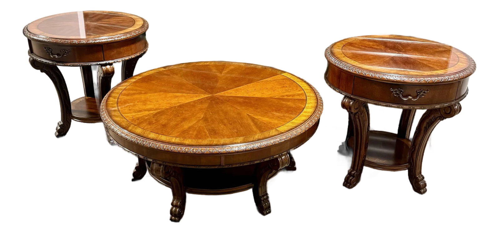 A.r.t. Furniture Co. Round Coffee Table With Two End Tables (1 of 12)