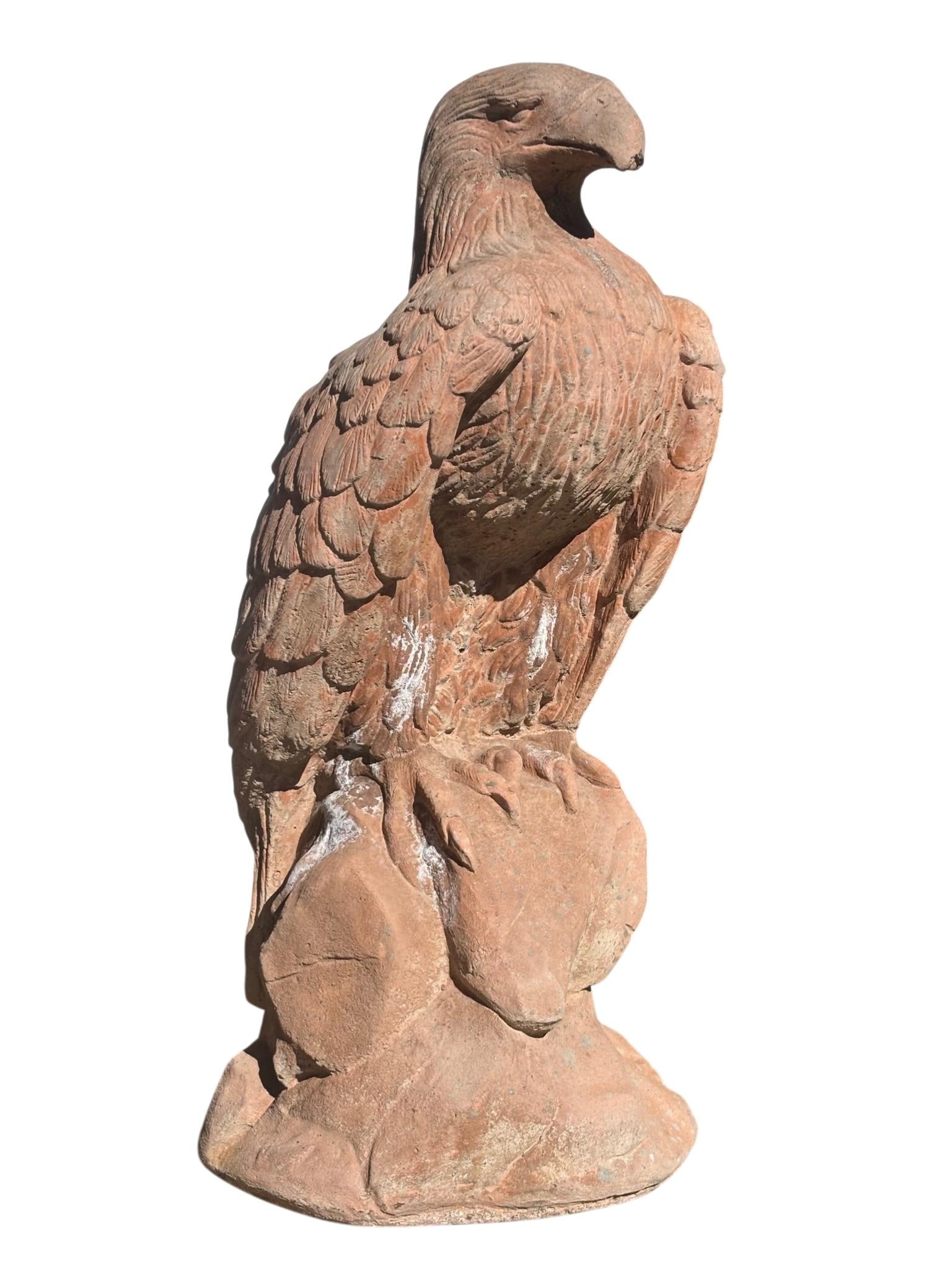 Tall Terracotta Eagle Garden Statue - 3