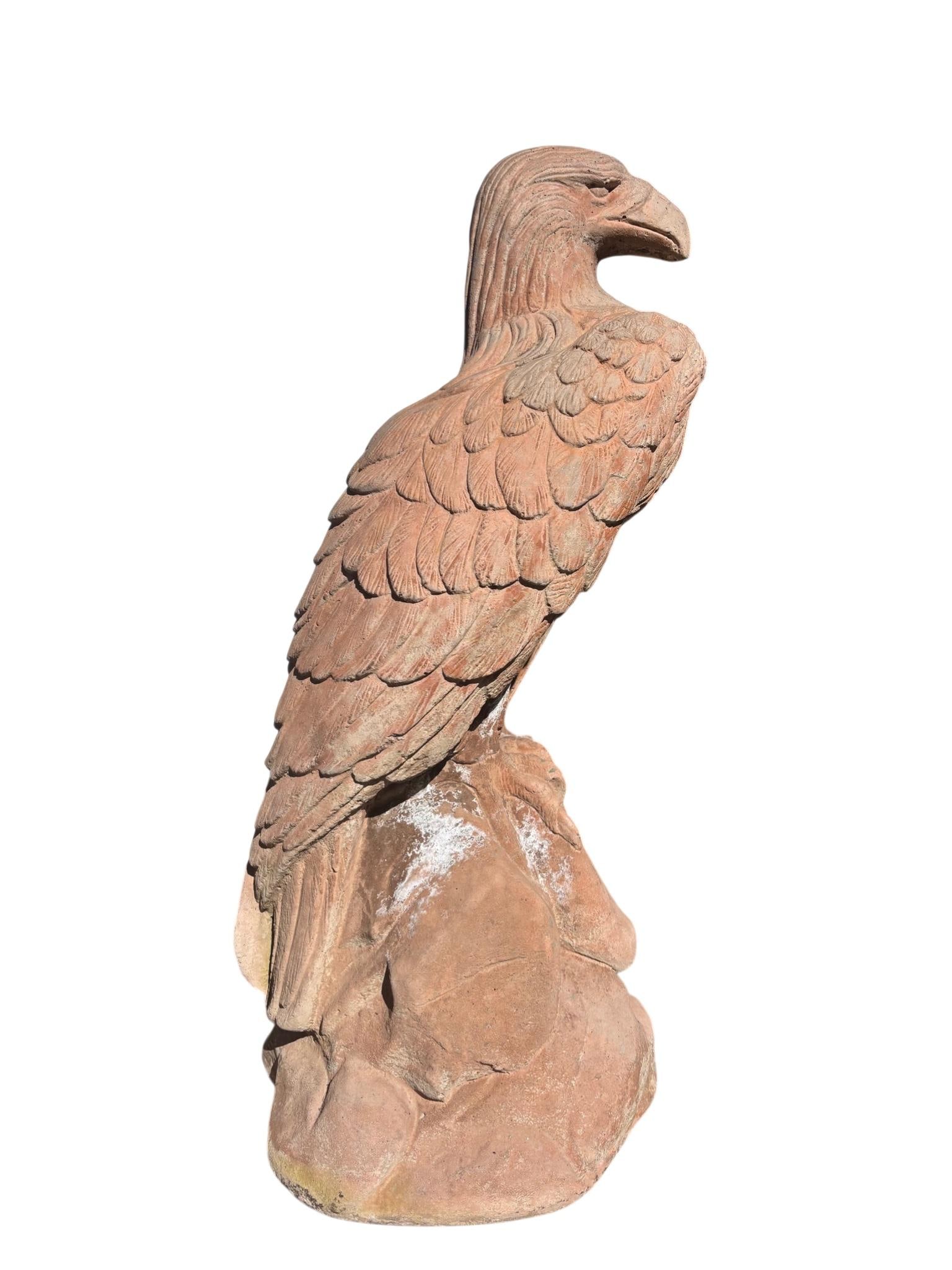 Tall Terracotta Eagle Garden Statue - 5