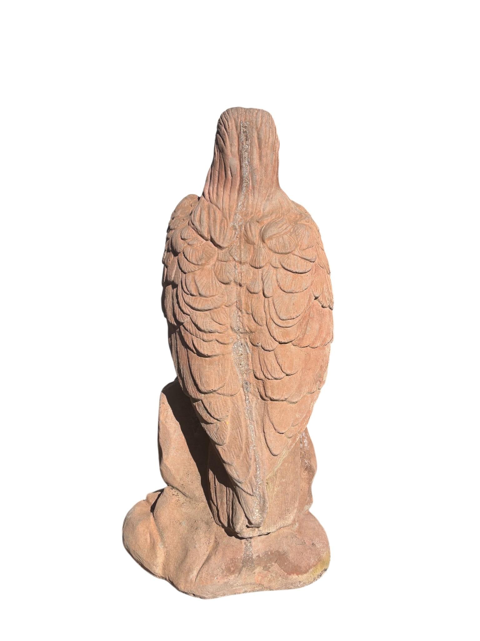 Tall Terracotta Eagle Garden Statue - 6