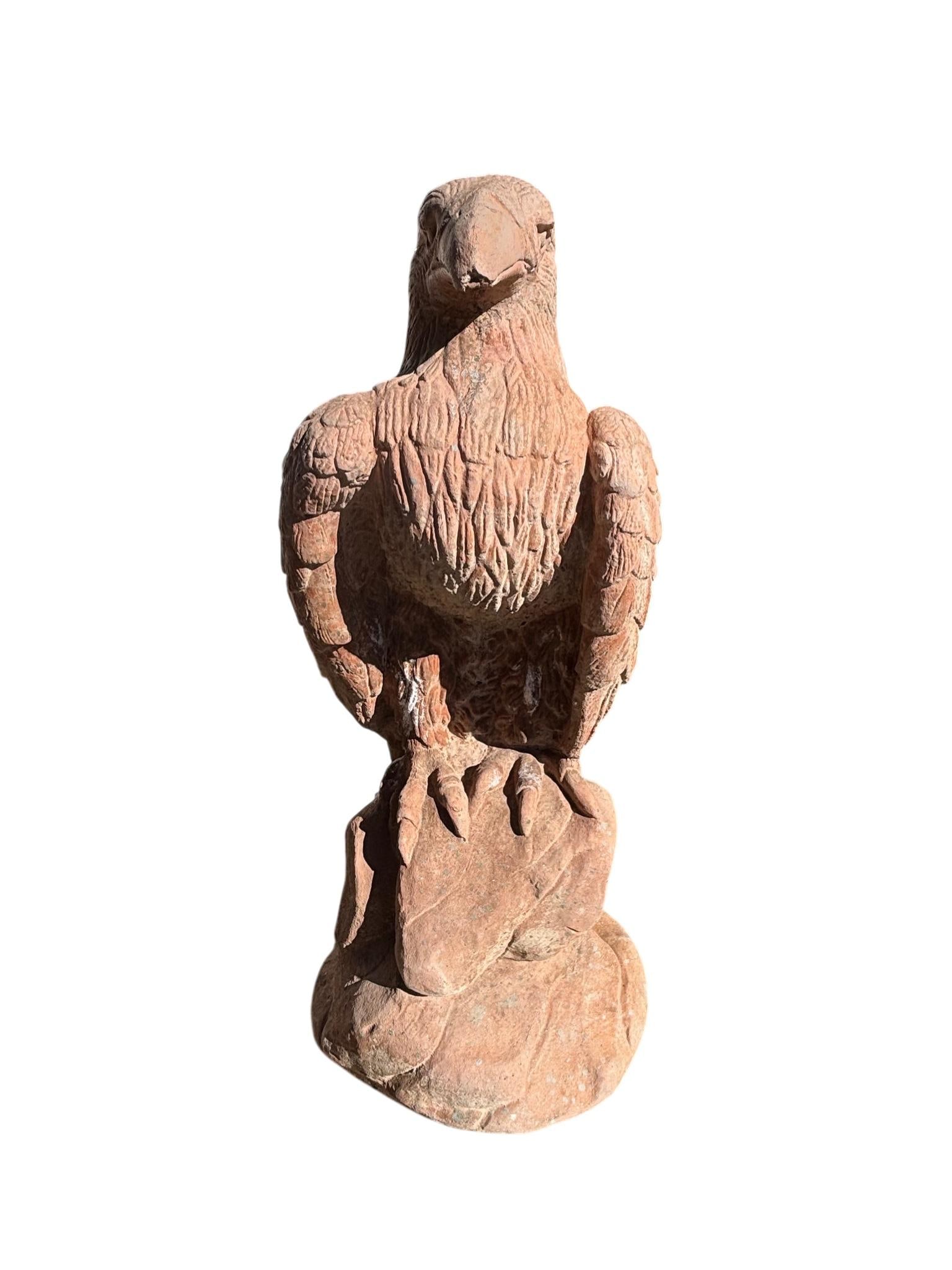 Tall Terracotta Eagle Garden Statue - 7