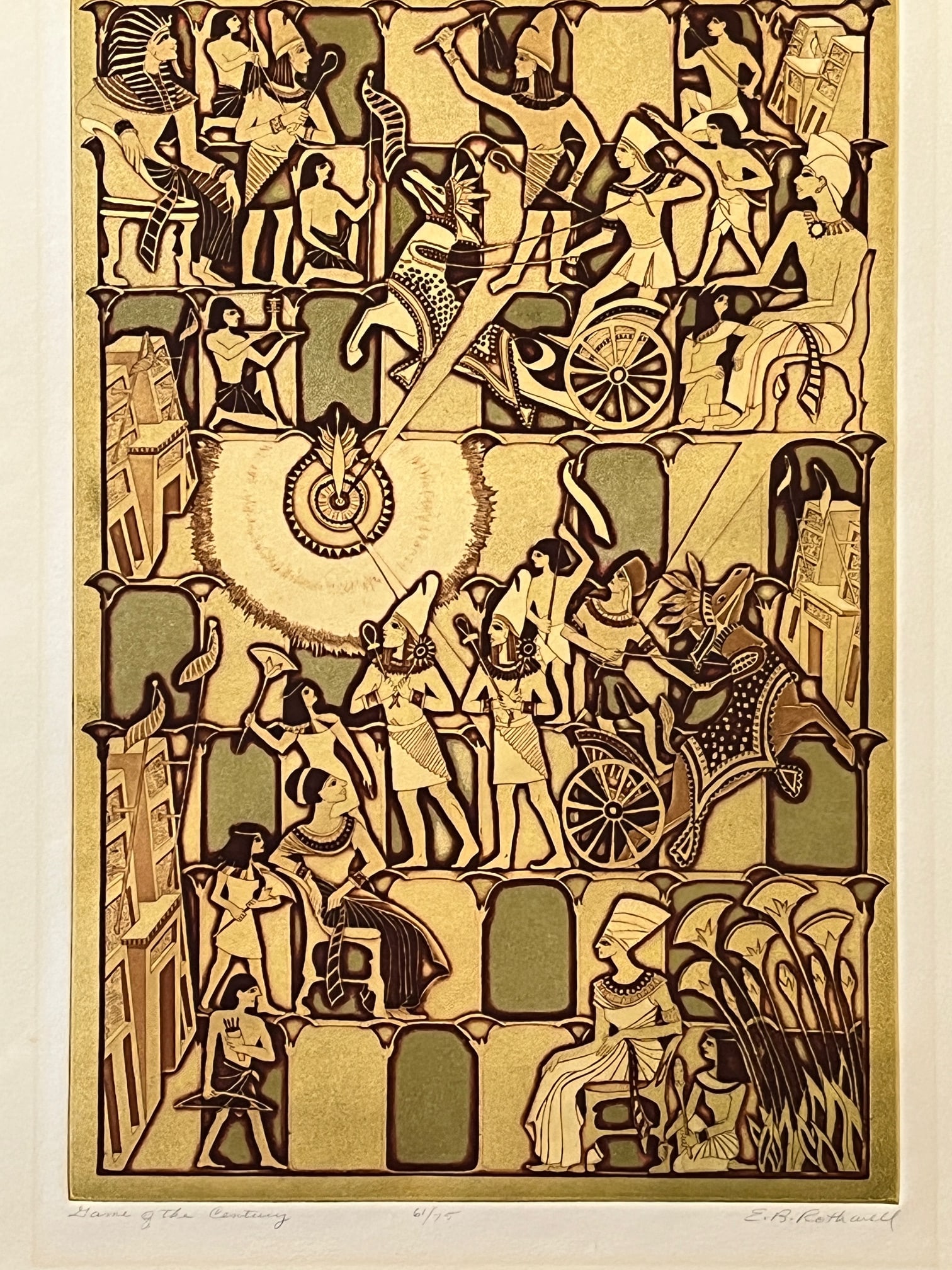 1950s E.B. Rothwell "Game of the Century" Signed Etching 61/75 Bobby Fischer Chess - 4