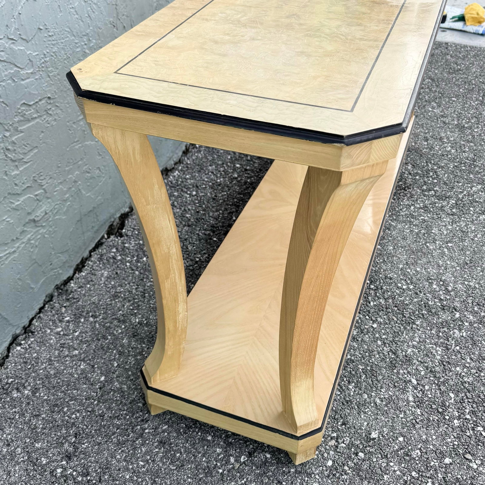 Vintage Art Deco Burlwood Console Table - 10