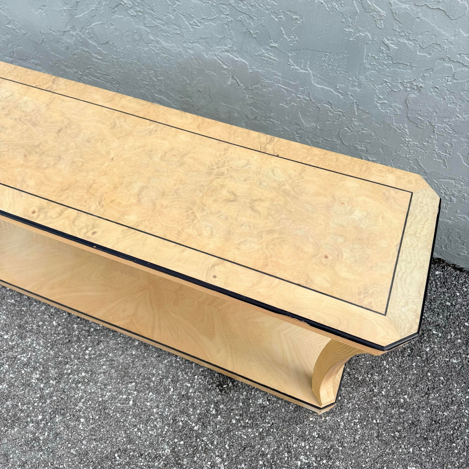 Vintage Art Deco Burlwood Console Table - 11