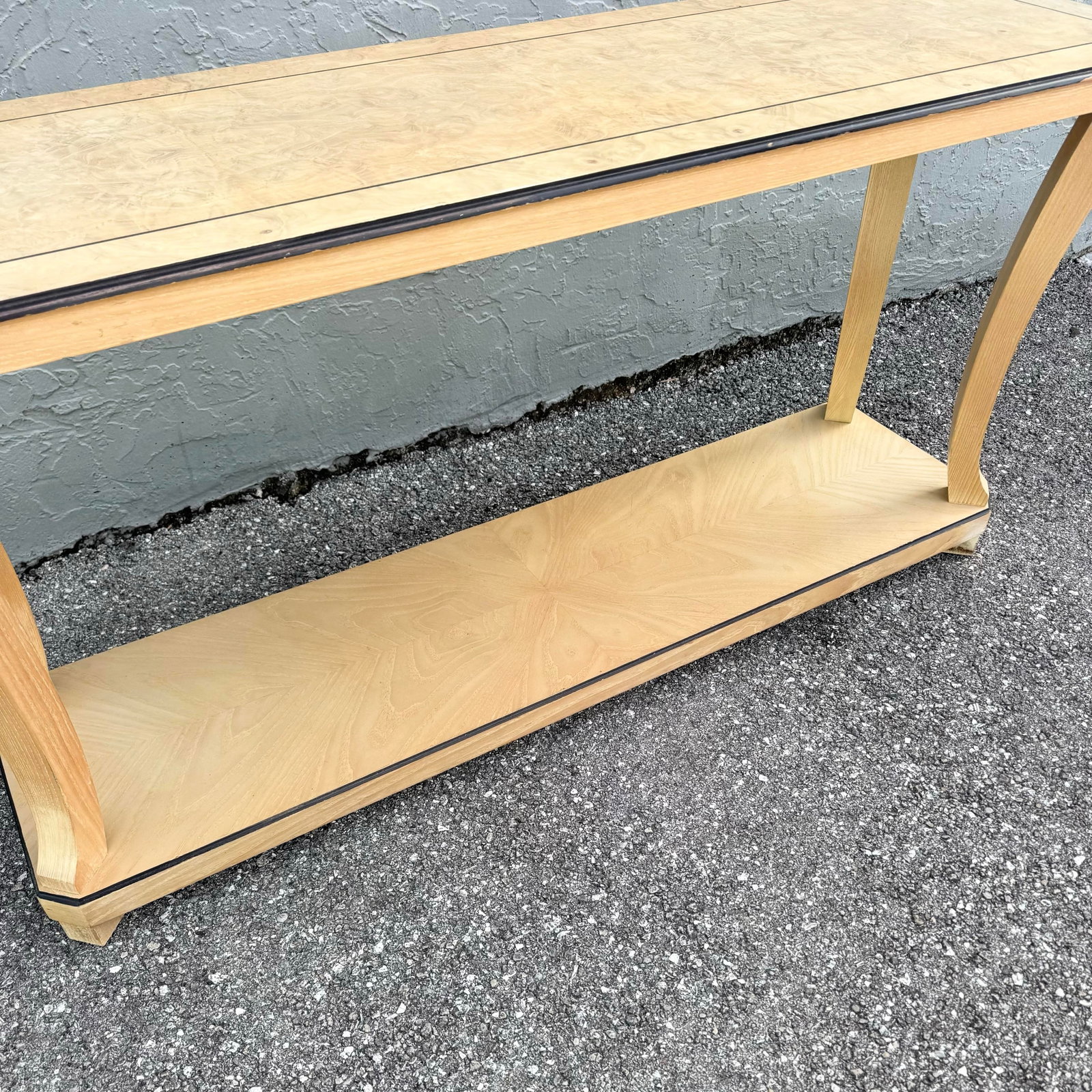 Vintage Art Deco Burlwood Console Table - 12