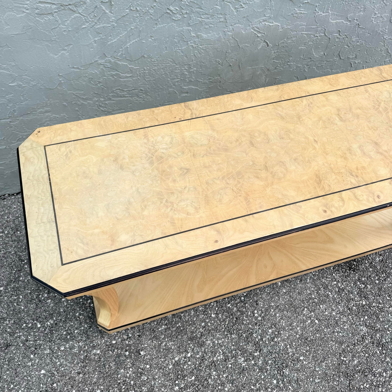 Vintage Art Deco Burlwood Console Table - 2