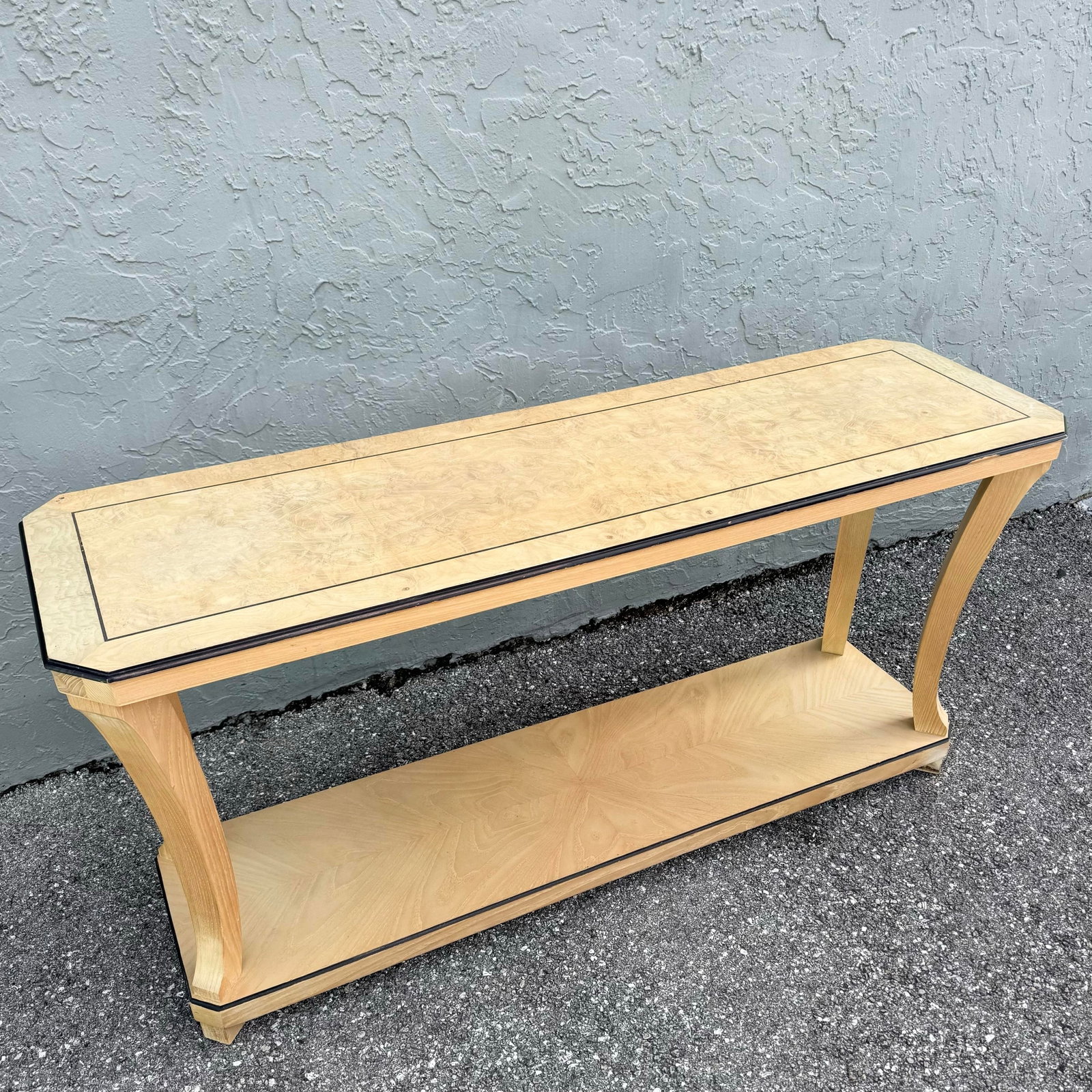 Vintage Art Deco Burlwood Console Table - 4