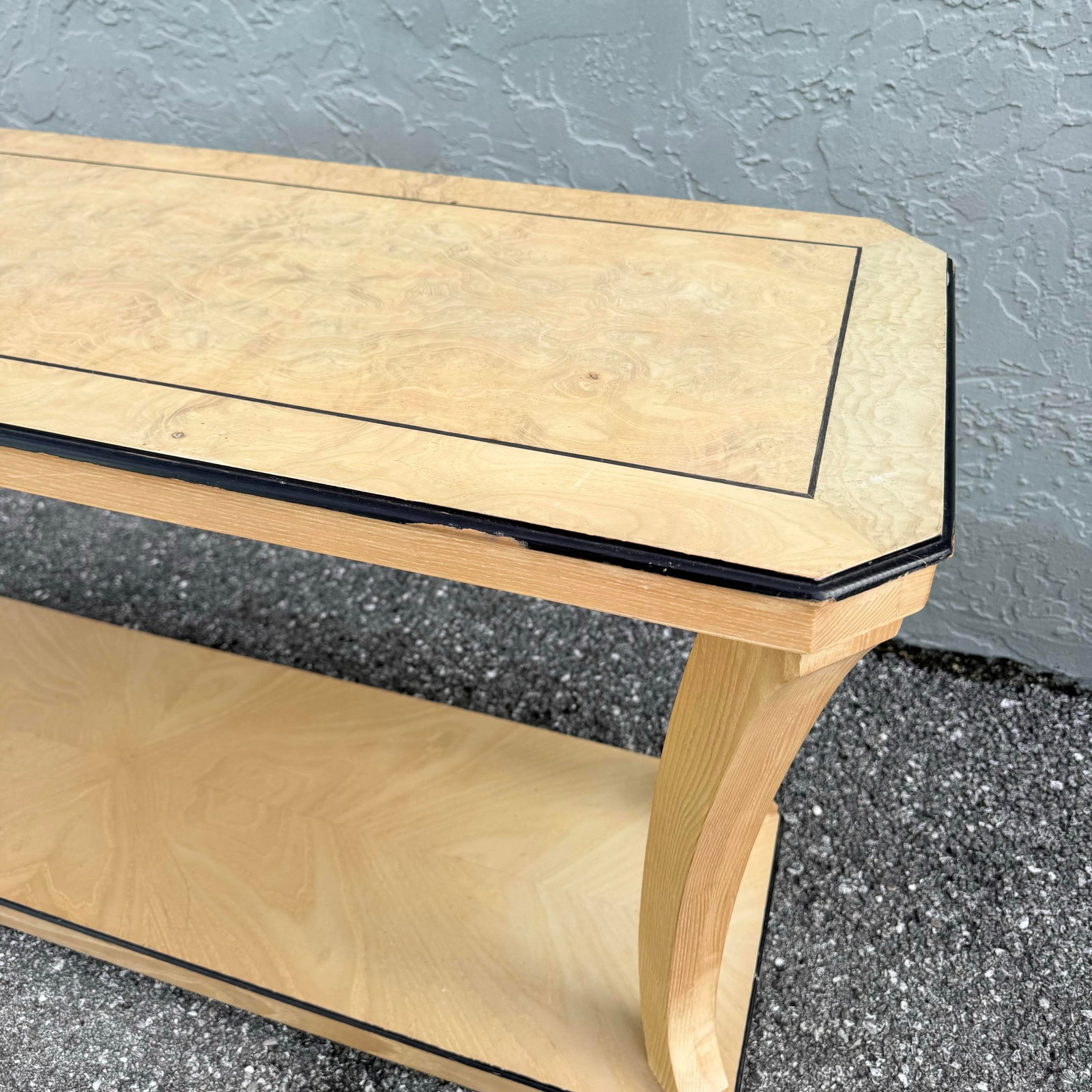 Vintage Art Deco Burlwood Console Table - 5