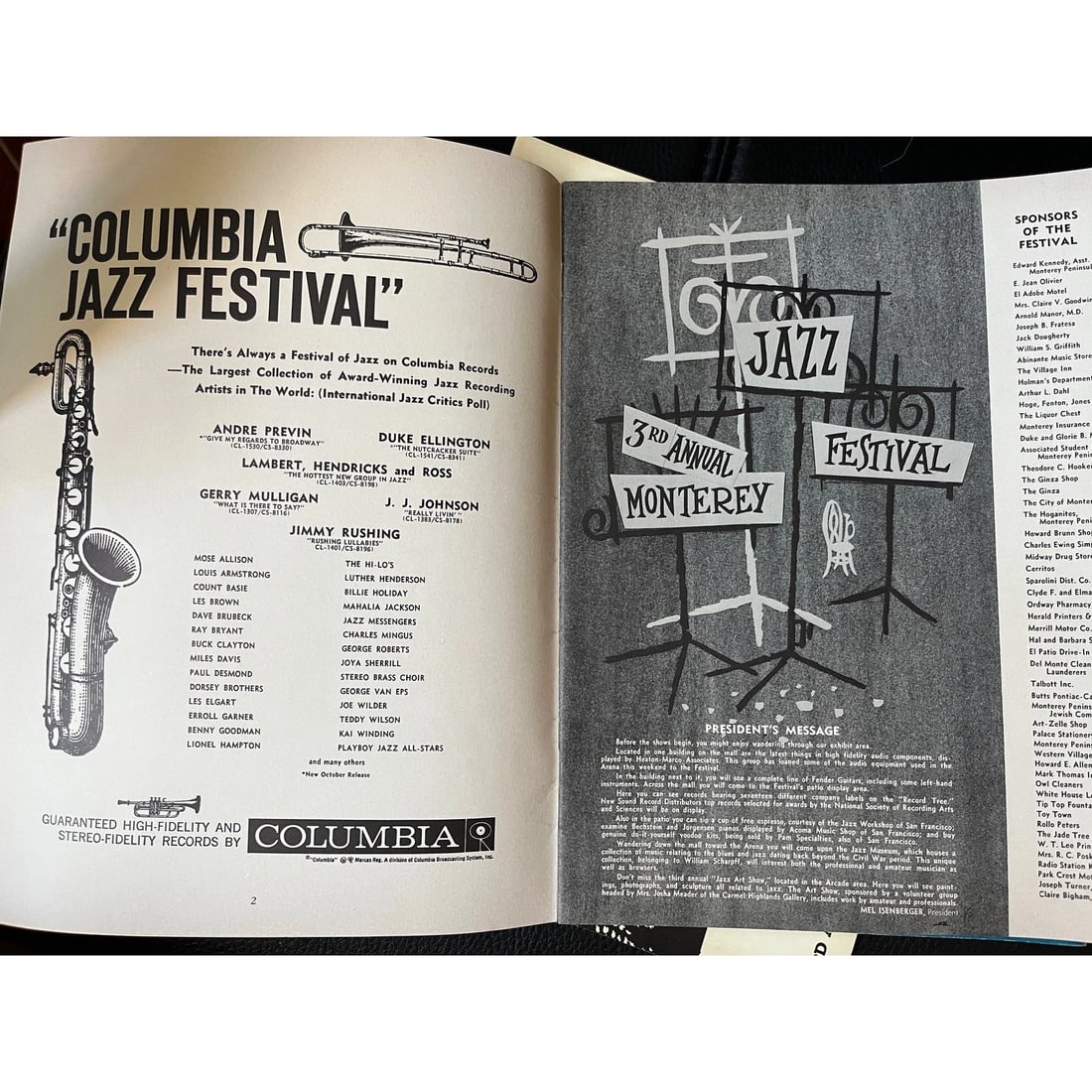 1960 & 1962 Monterey Jazz Festival Programs Vintage Official- Set of 3 - 7