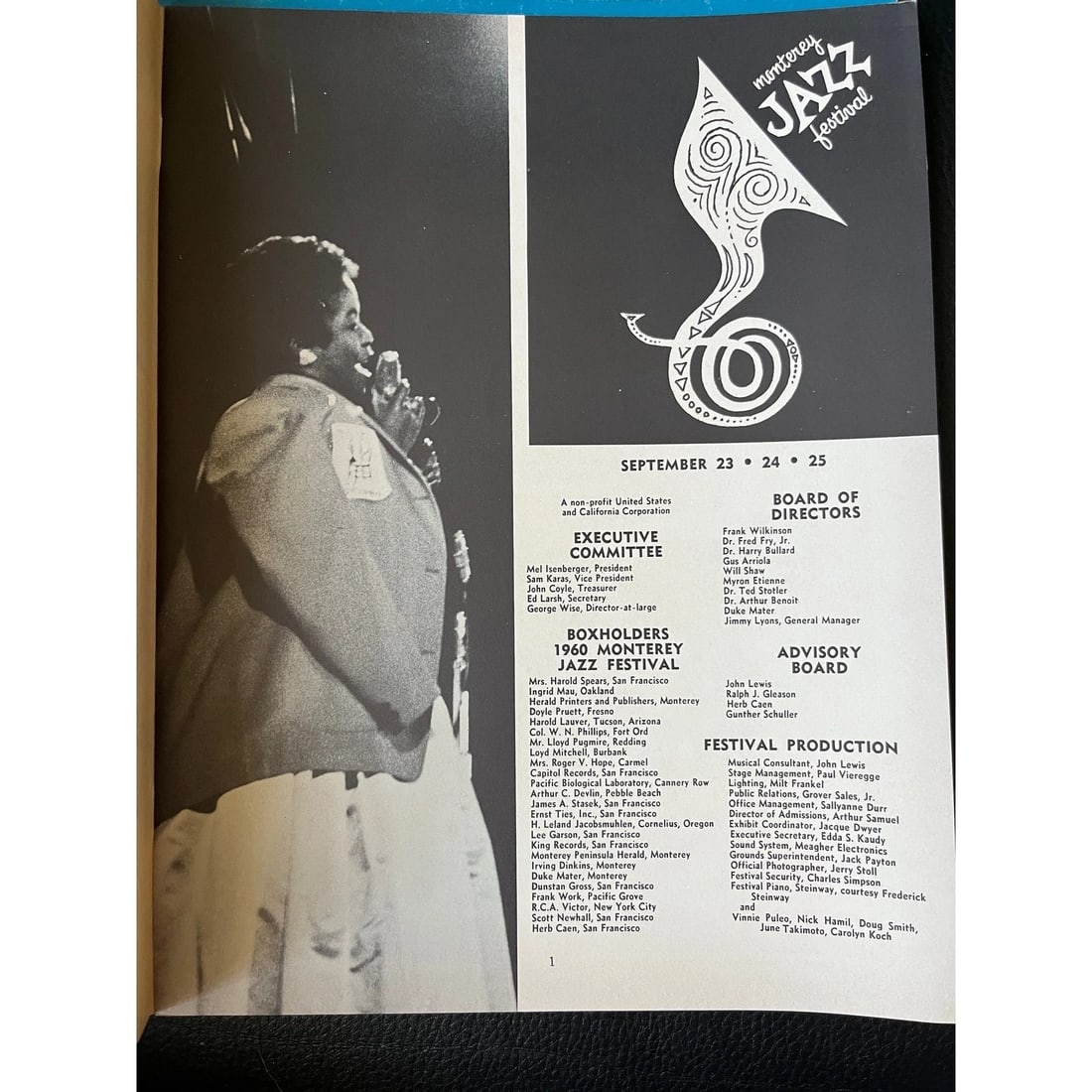 1960 & 1962 Monterey Jazz Festival Programs Vintage Official- Set of 3 - 9