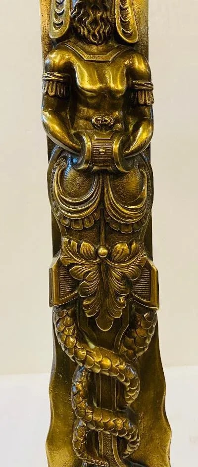 Antique Brass Andirons - 8